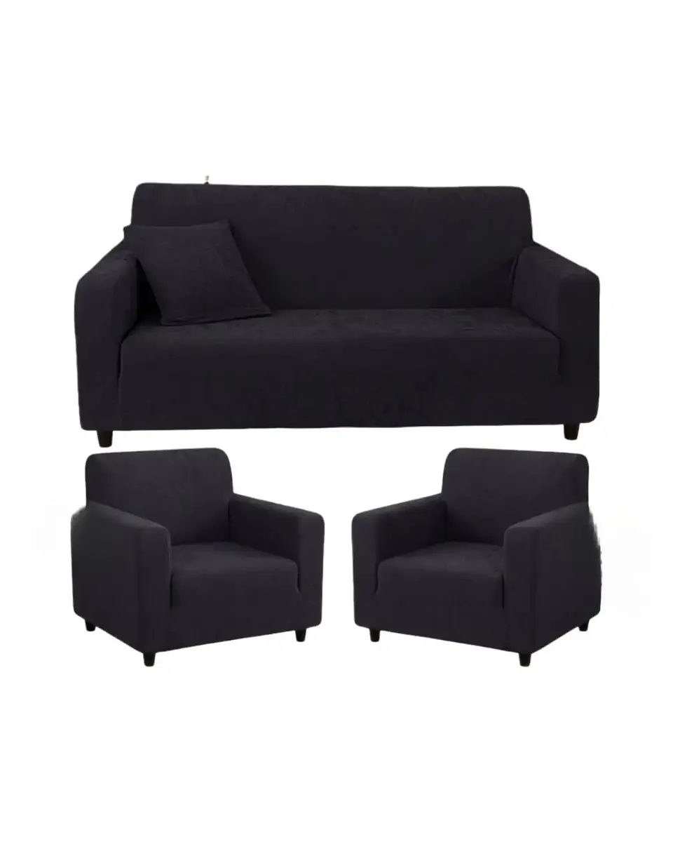 Juego de Fundas para Sillones 3+1+1 Diseño Hojas Elásticas y Lavables 5