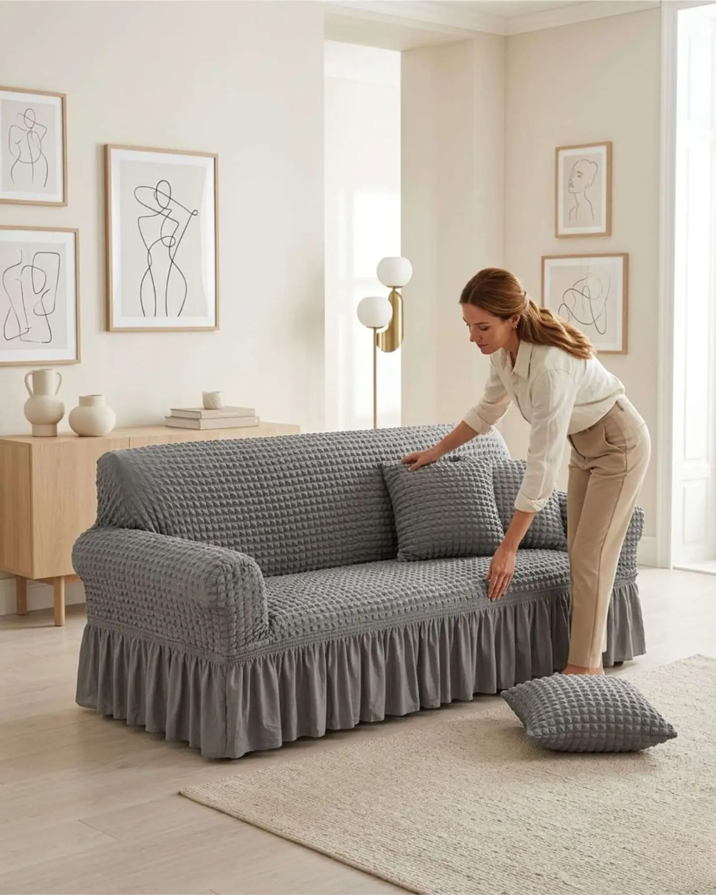 Protector De Sillón Turco 1 Cuerpo Diseño Elegante 4
