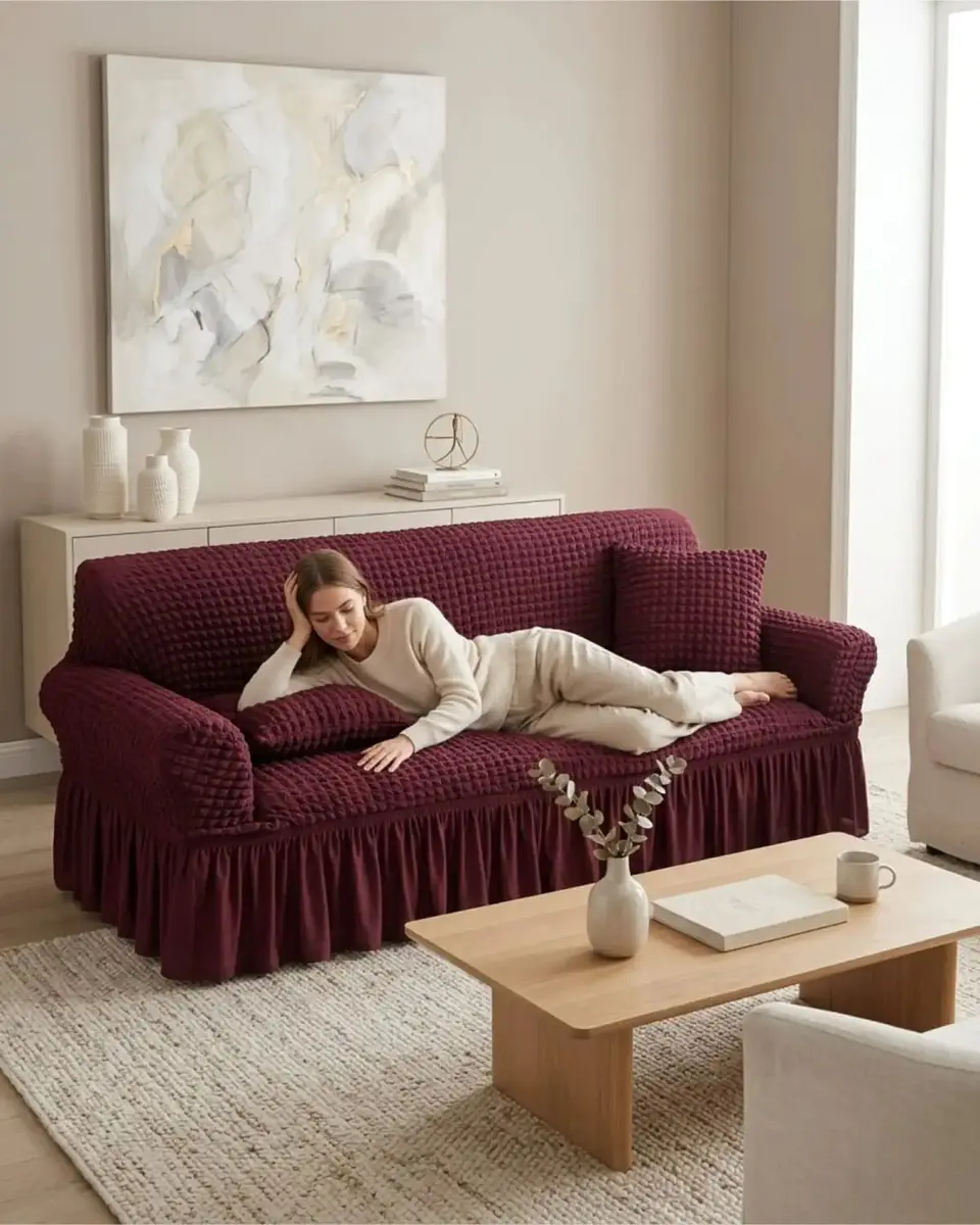 Protector De Sillón Turco 2 Cuerpos Diseño Elegante 3