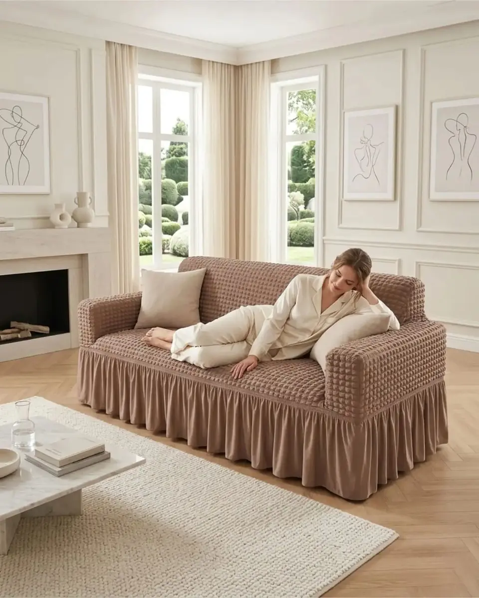 Protector De Sillón Turco 2 Cuerpos Diseño Elegante 4