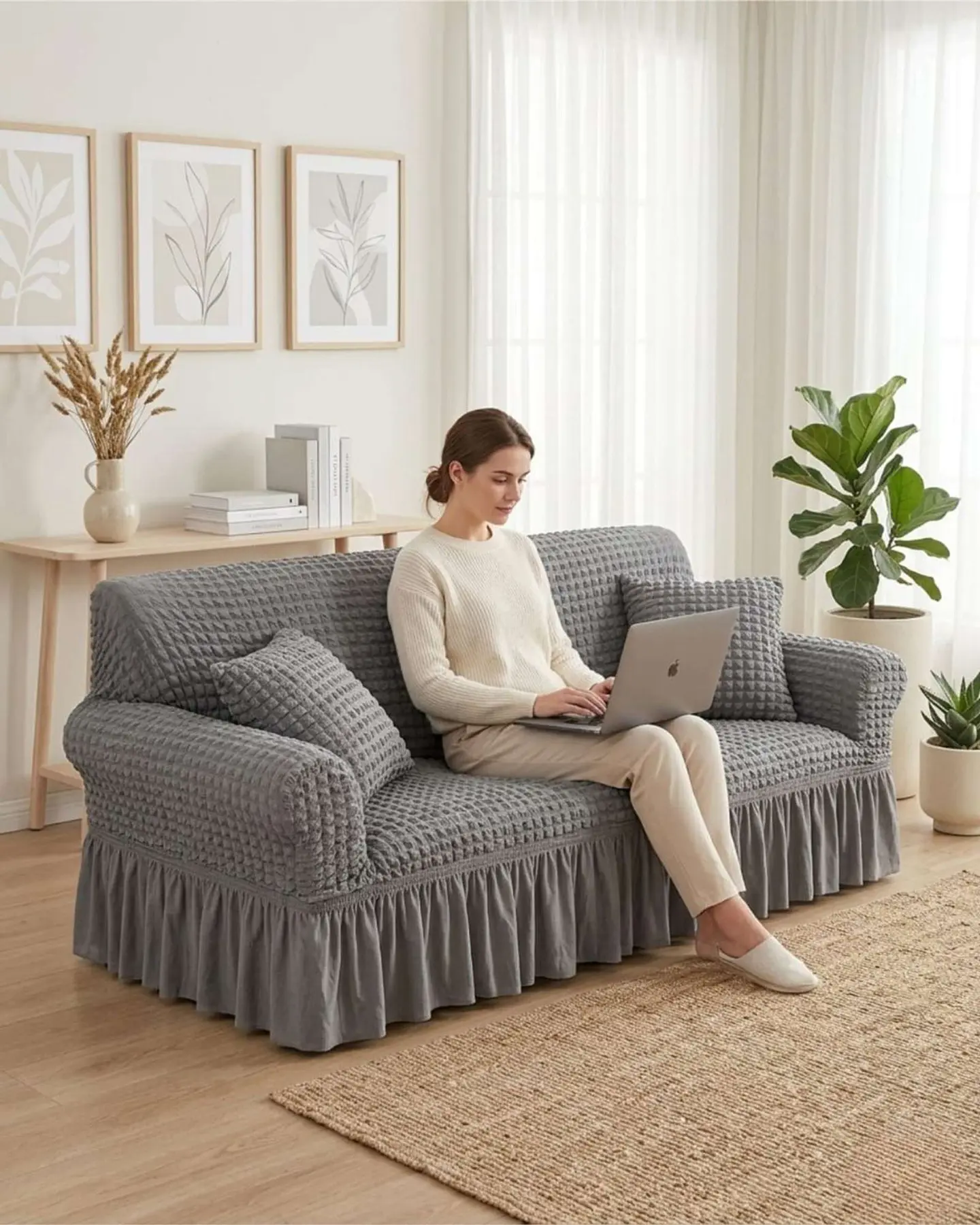 Protector De Sillón Turco 3 Cuerpos Diseño Elegante 1
