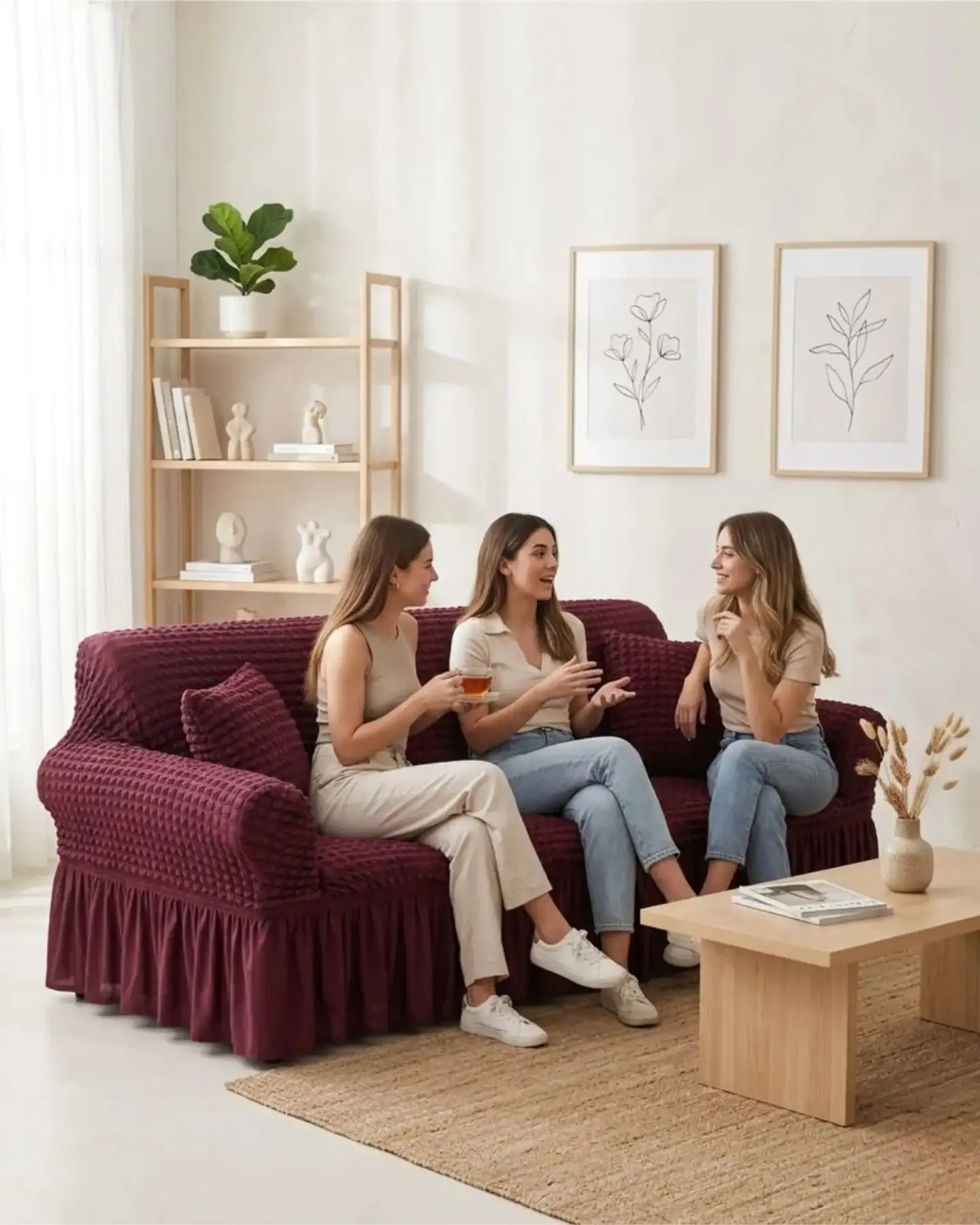 Protector De Sillón Turco 3 Cuerpos Diseño Elegante 4