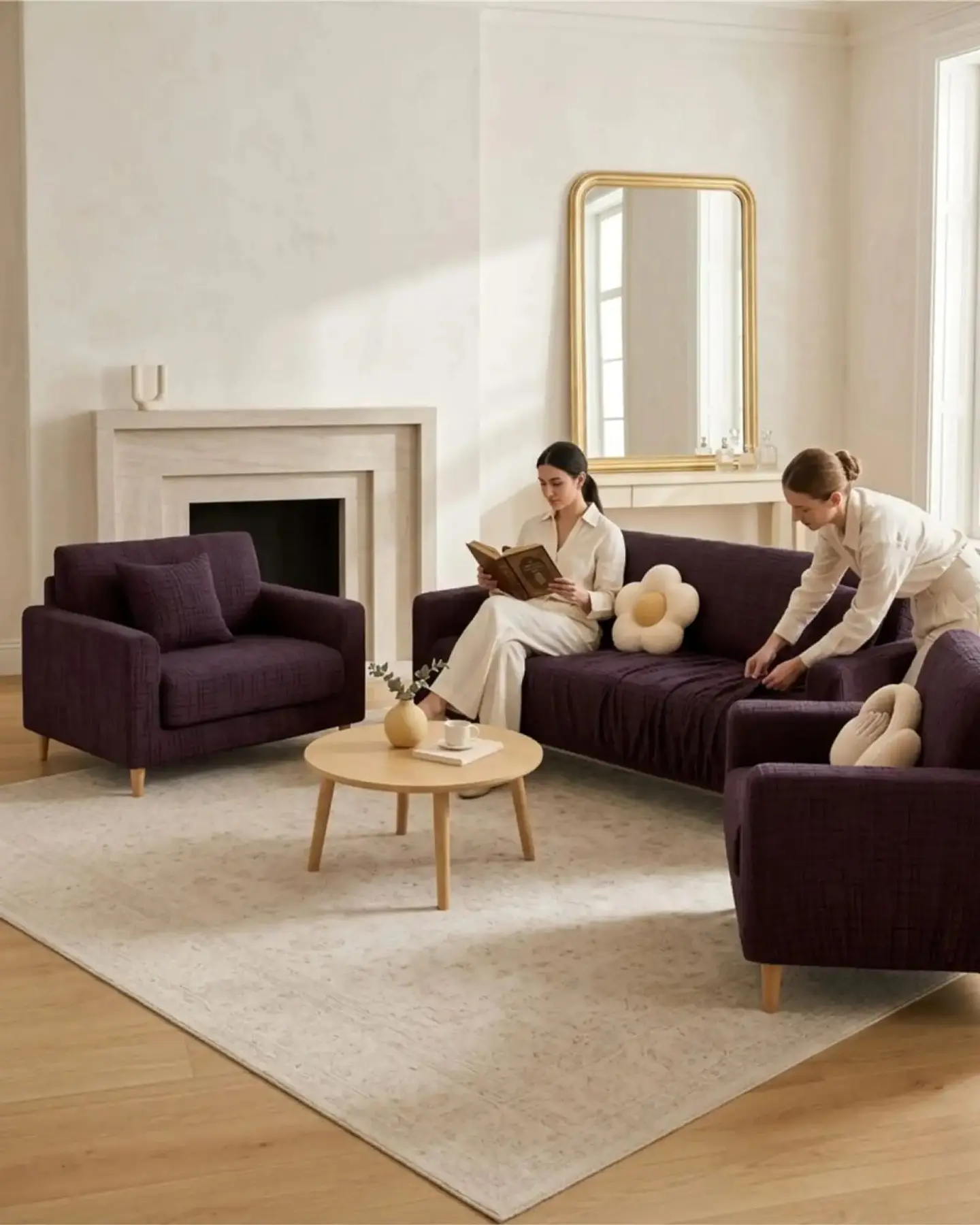 Set Cubre Sillón 3+1+1 Protector de Tela Reforzada - Lavable y Resistente 4