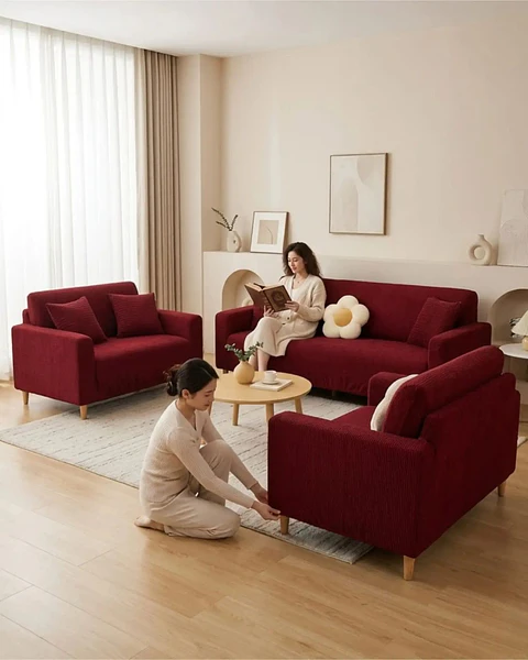 Set Cubre Sillón 3+1+1 Protector de Tela Reforzada - Lavable y Resistente