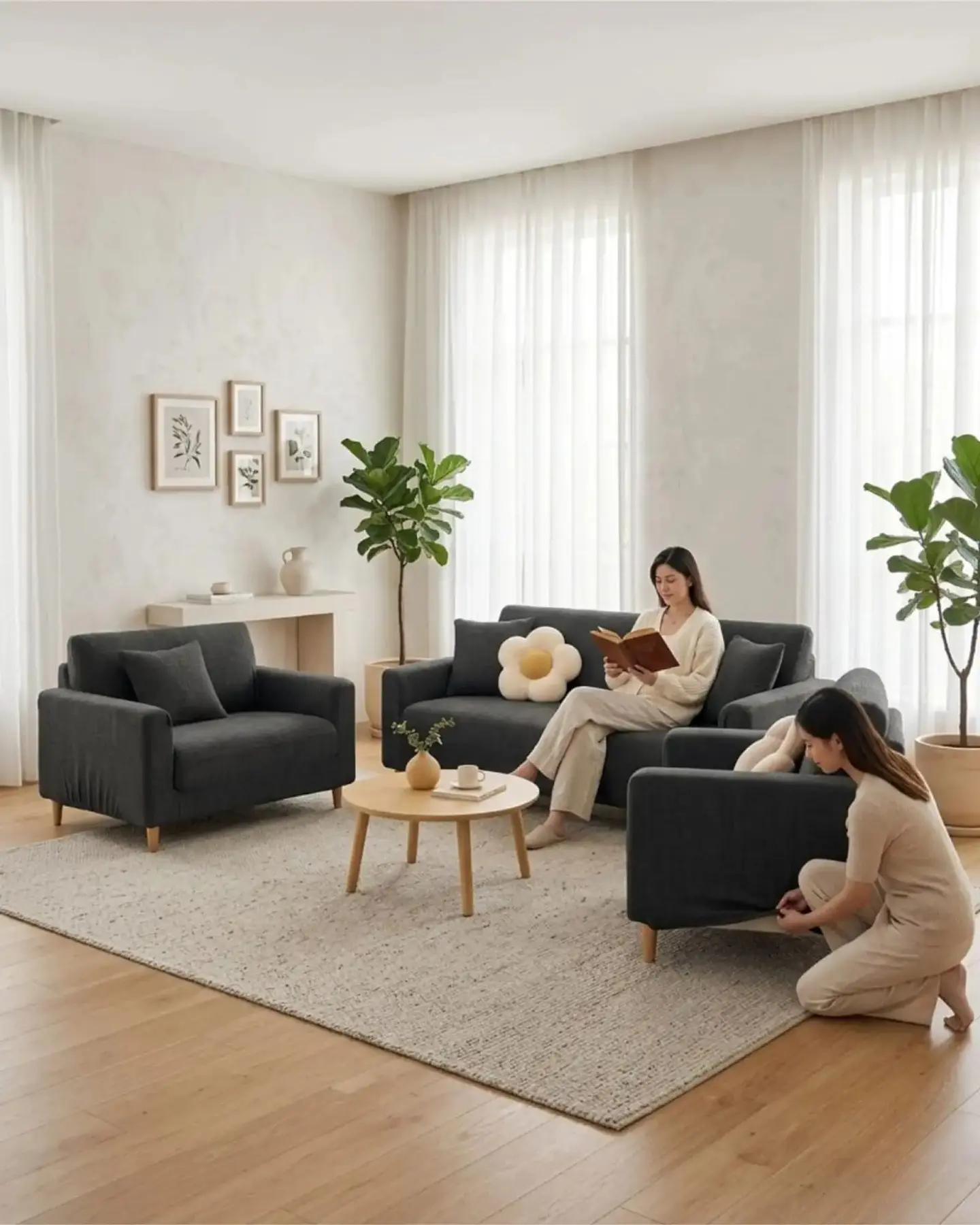 Set Cubre Sillón 3+1+1 Protector de Tela Reforzada - Lavable y Resistente 2