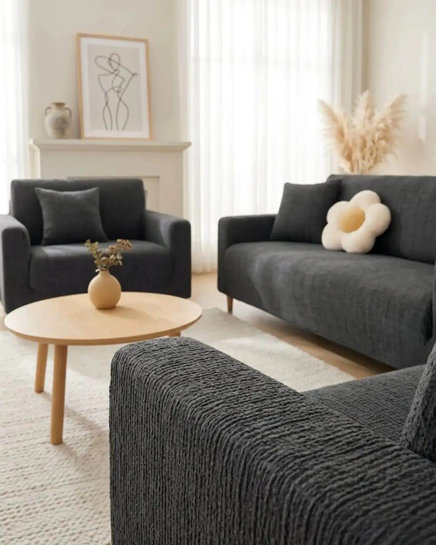 Set Cubre Sillón 3+1+1 Protector de Tela Reforzada - Lavable y Resistente 3