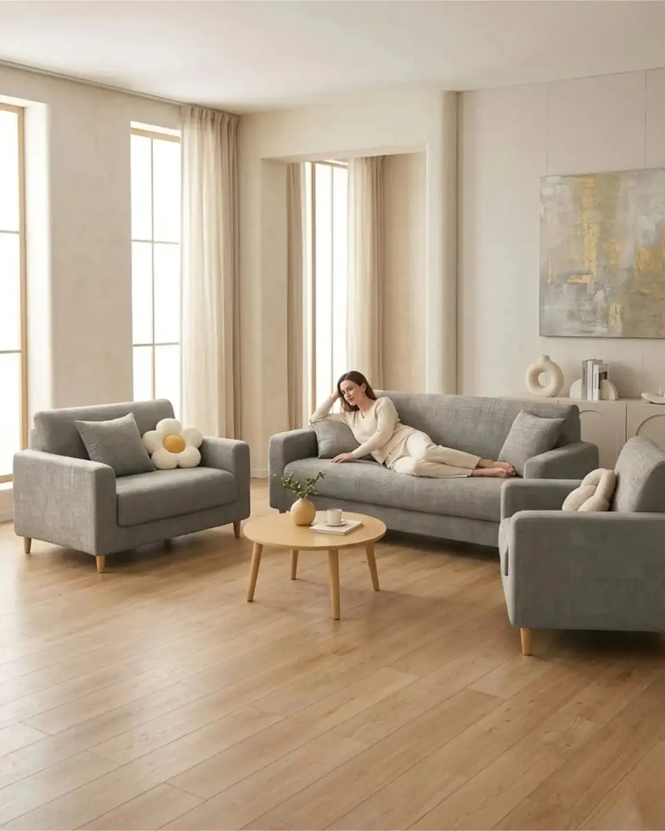 Set Cubre Sillón 3+1+1 Protector de Tela Reforzada - Lavable y Resistente 1