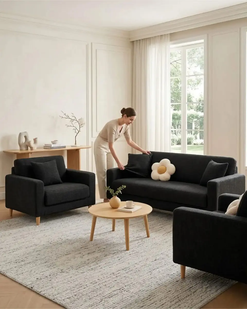 Set Cubre Sillón 3+1+1 Protector de Tela Reforzada - Lavable y Resistente 1