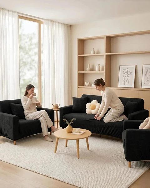 Set Cubre Sillón 3+1+1 Protector de Tela Reforzada - Lavable y Resistente