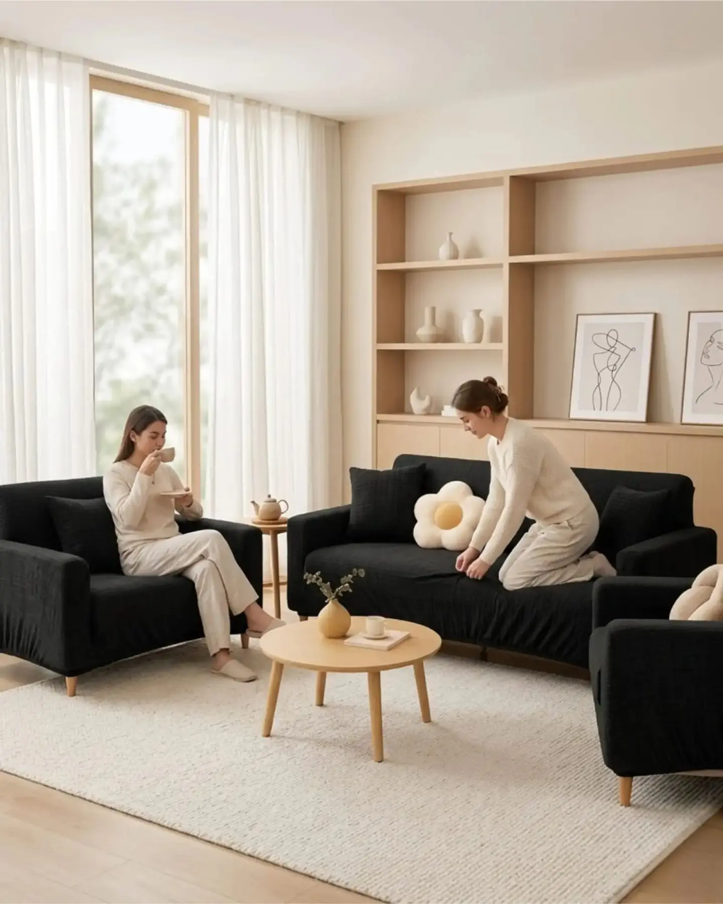 Set Cubre Sillón 3+1+1 Protector de Tela Reforzada - Lavable y Resistente 2