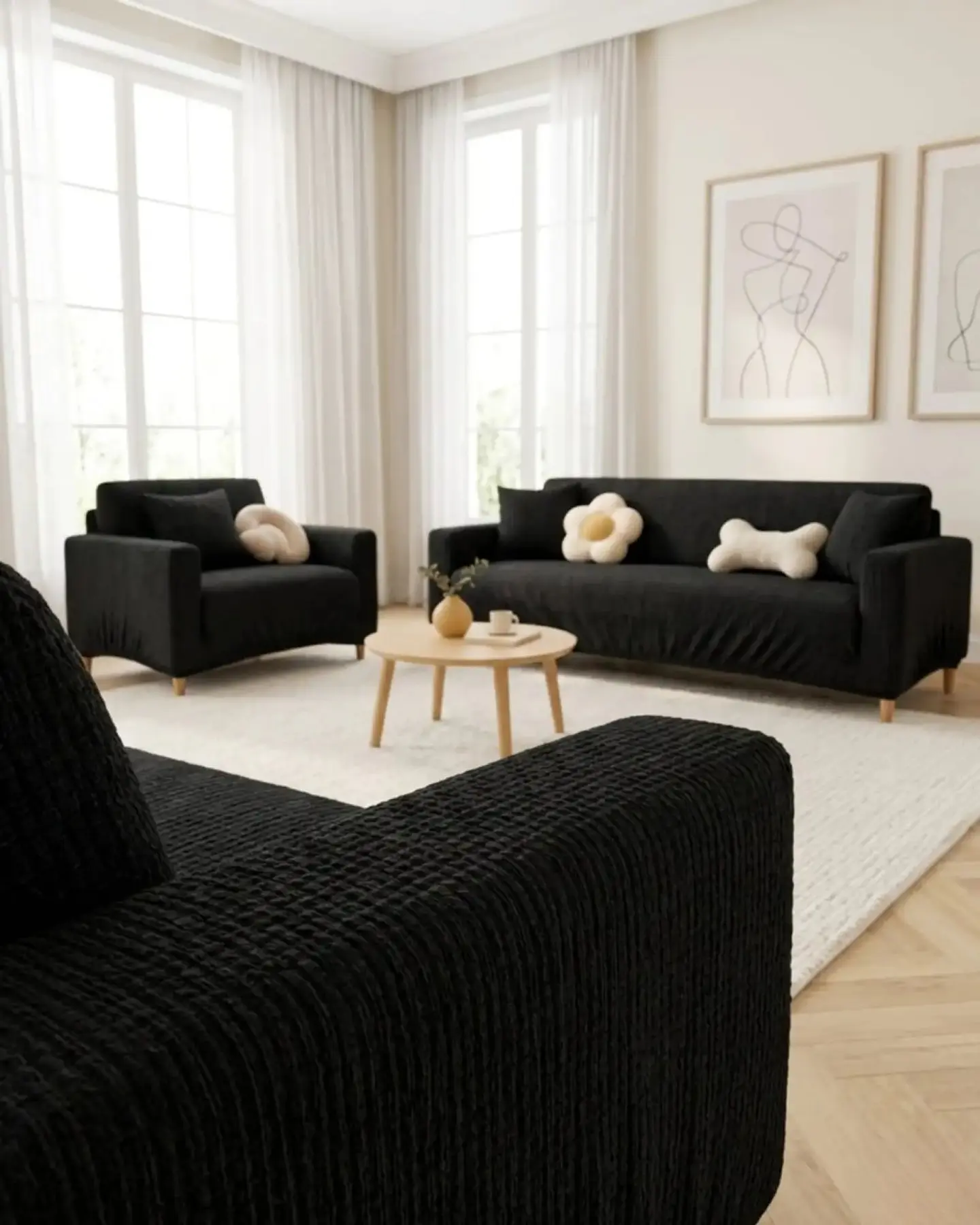 Set Cubre Sillón 3+1+1 Protector de Tela Reforzada - Lavable y Resistente 3