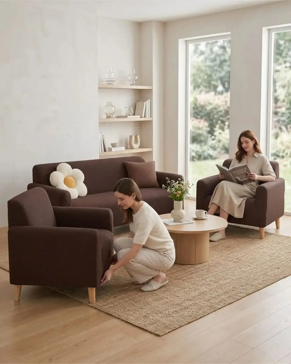 Juego de Cubre Sillón 3+1+1 Texturizado Premium - Ajuste Perfecto 2
