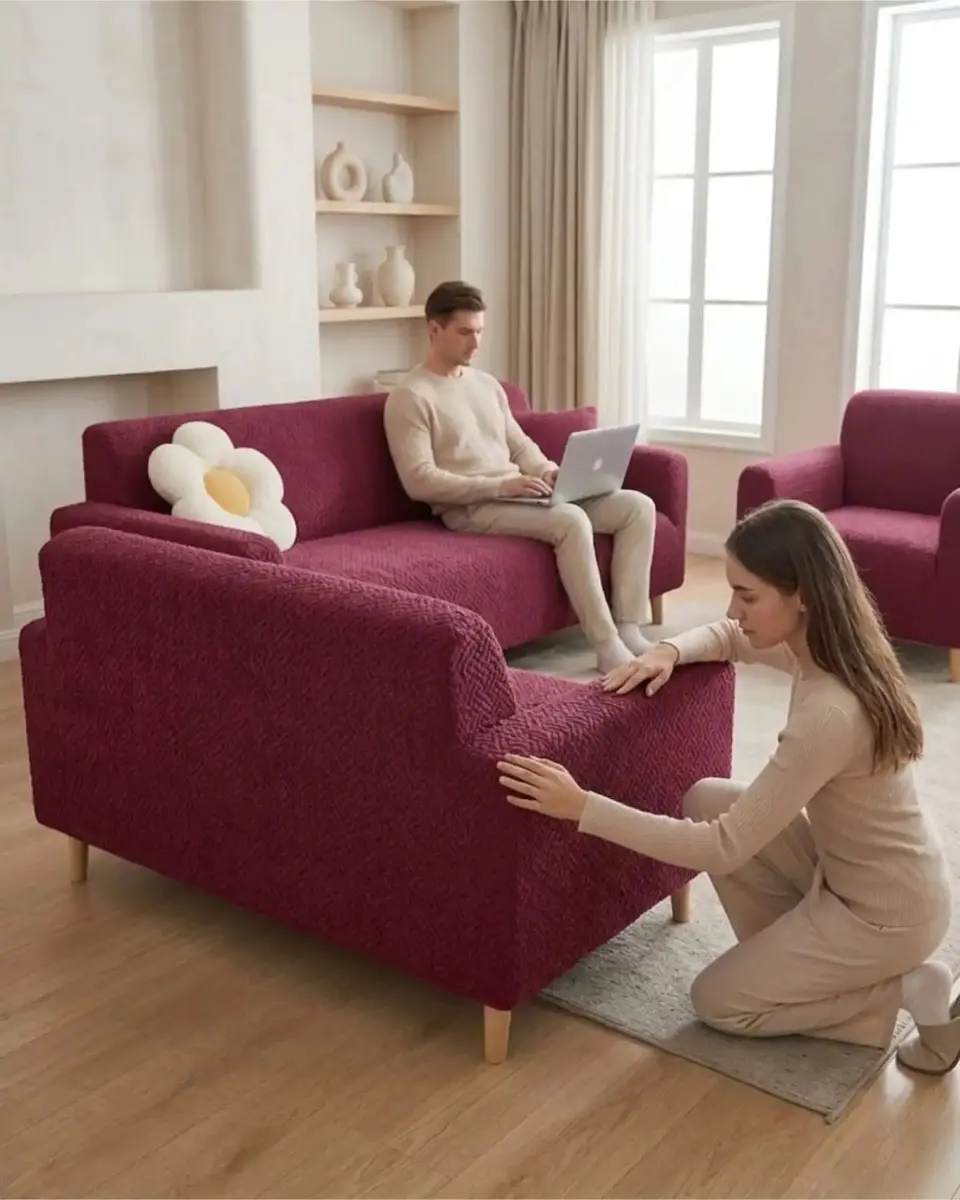 Juego de Cubre Sillón 3+1+1 Texturizado Premium - Ajuste Perfecto 2