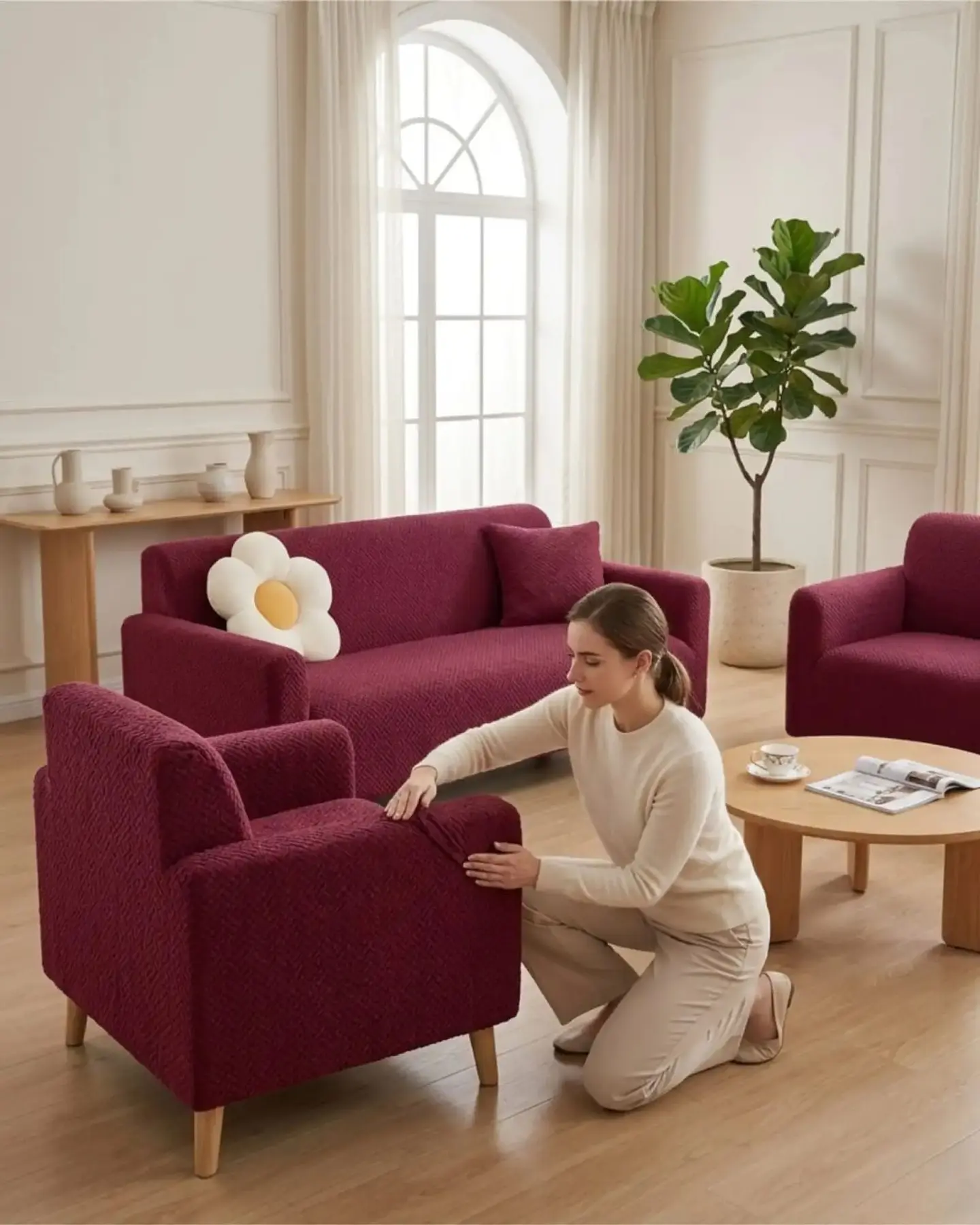 Juego de Cubre Sillón 3+1+1 Texturizado Premium - Ajuste Perfecto 3