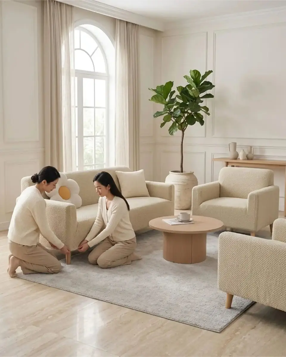 Juego de Cubre Sillón 3+1+1 Texturizado Premium - Ajuste Perfecto 1