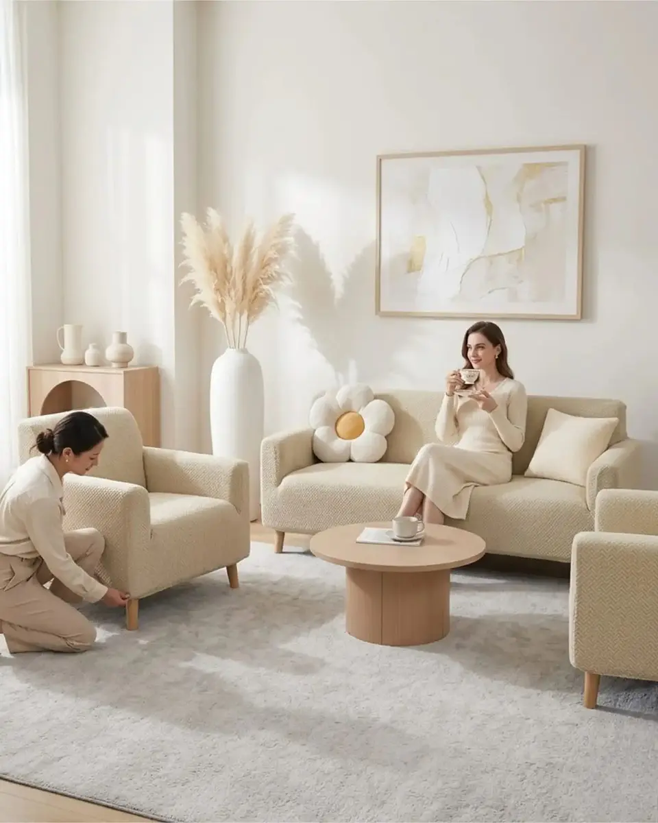Juego de Cubre Sillón 3+1+1 Texturizado Premium - Ajuste Perfecto 4