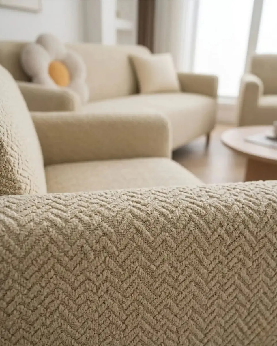 Juego de Cubre Sillón 3+1+1 Texturizado Premium - Ajuste Perfecto 4