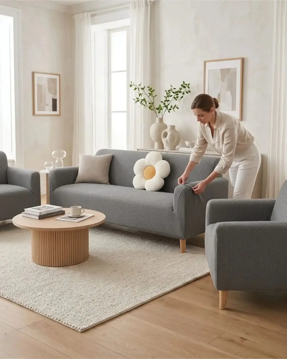 Juego de Cubre Sillón 3+1+1 Texturizado Premium - Ajuste Perfecto 2