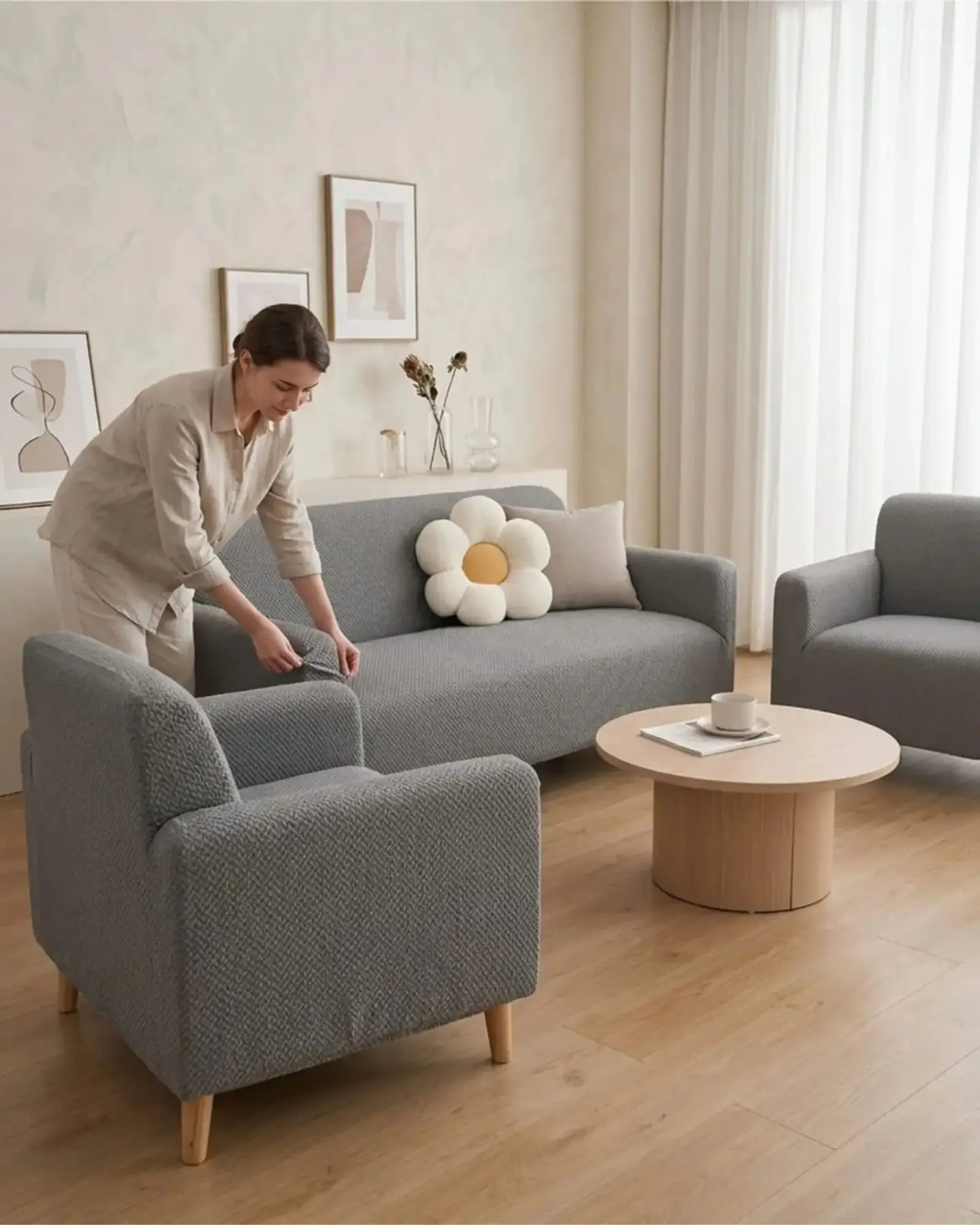 Juego de Cubre Sillón 3+1+1 Texturizado Premium - Ajuste Perfecto 3