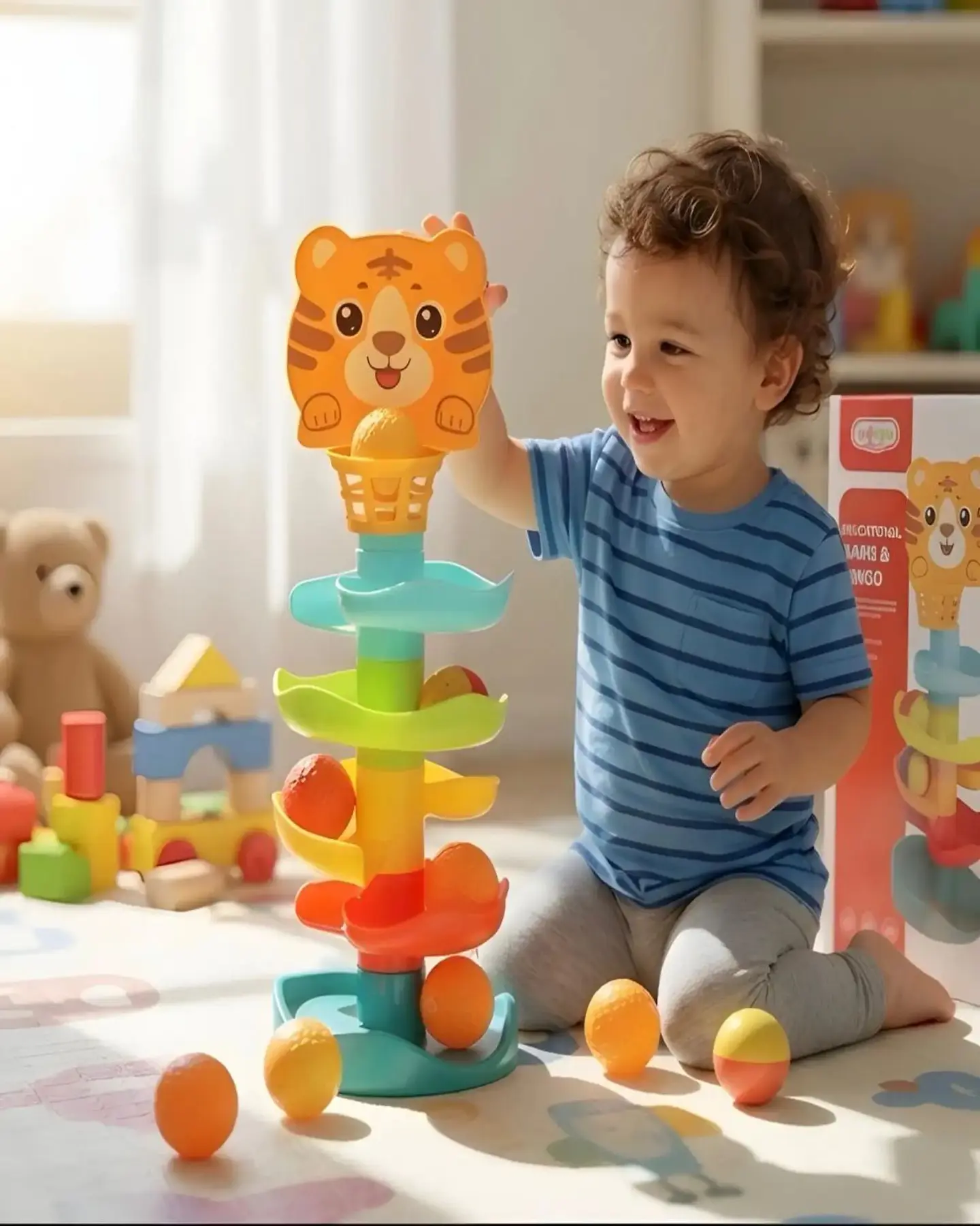 Juguete Didactico Torre Tobogan de Pelotas Para Bebes y Niños 2