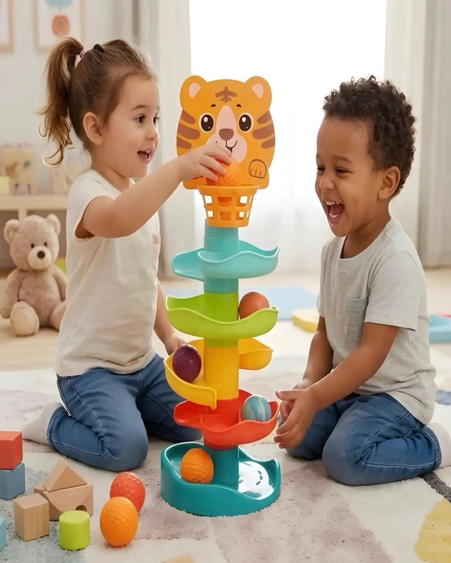 Juguete Didactico Torre Tobogan de Pelotas Para Bebes y Niños 3