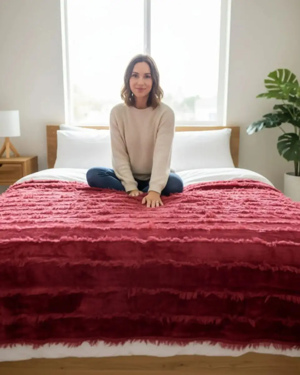Frazada Soft Premium Estilo Boho Nórdico 2 Plazas Extra Suave y Liviana 2