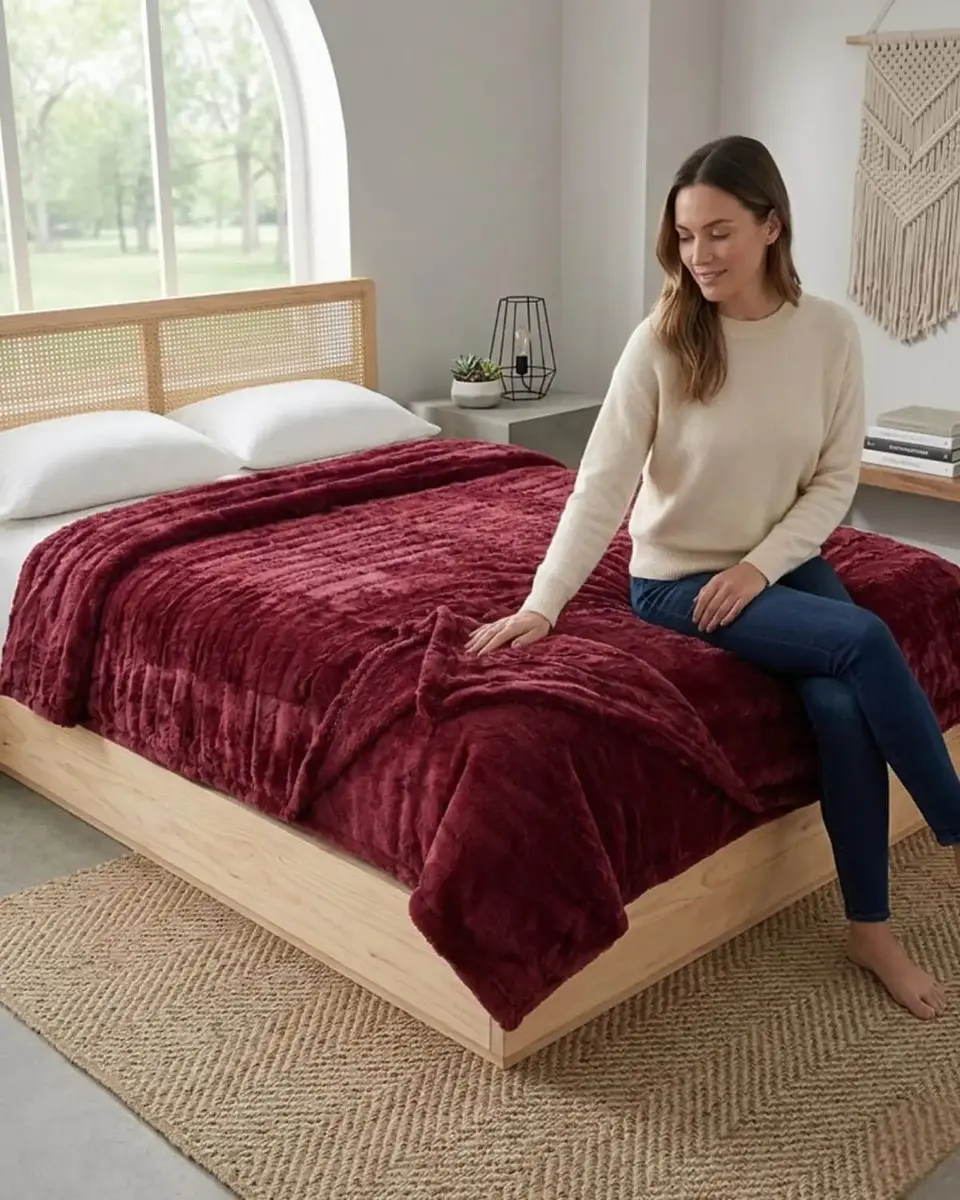 Frazada Soft Premium Estilo Boho Nórdico 2 Plazas Extra Suave y Liviana 5