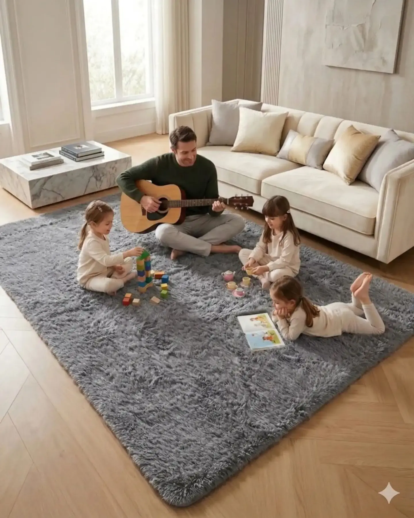 Alfombra Shaggy Peluda Extra Suave VERANO  INVIERNO 180 x 200 cm 1