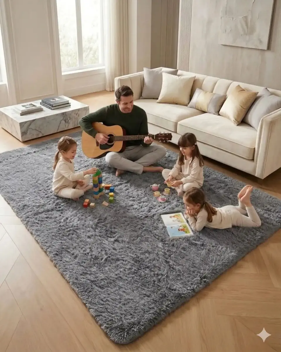 Alfombra Shaggy Peluda Extra Suave VERANO  INVIERNO 180 x 200 cm 1