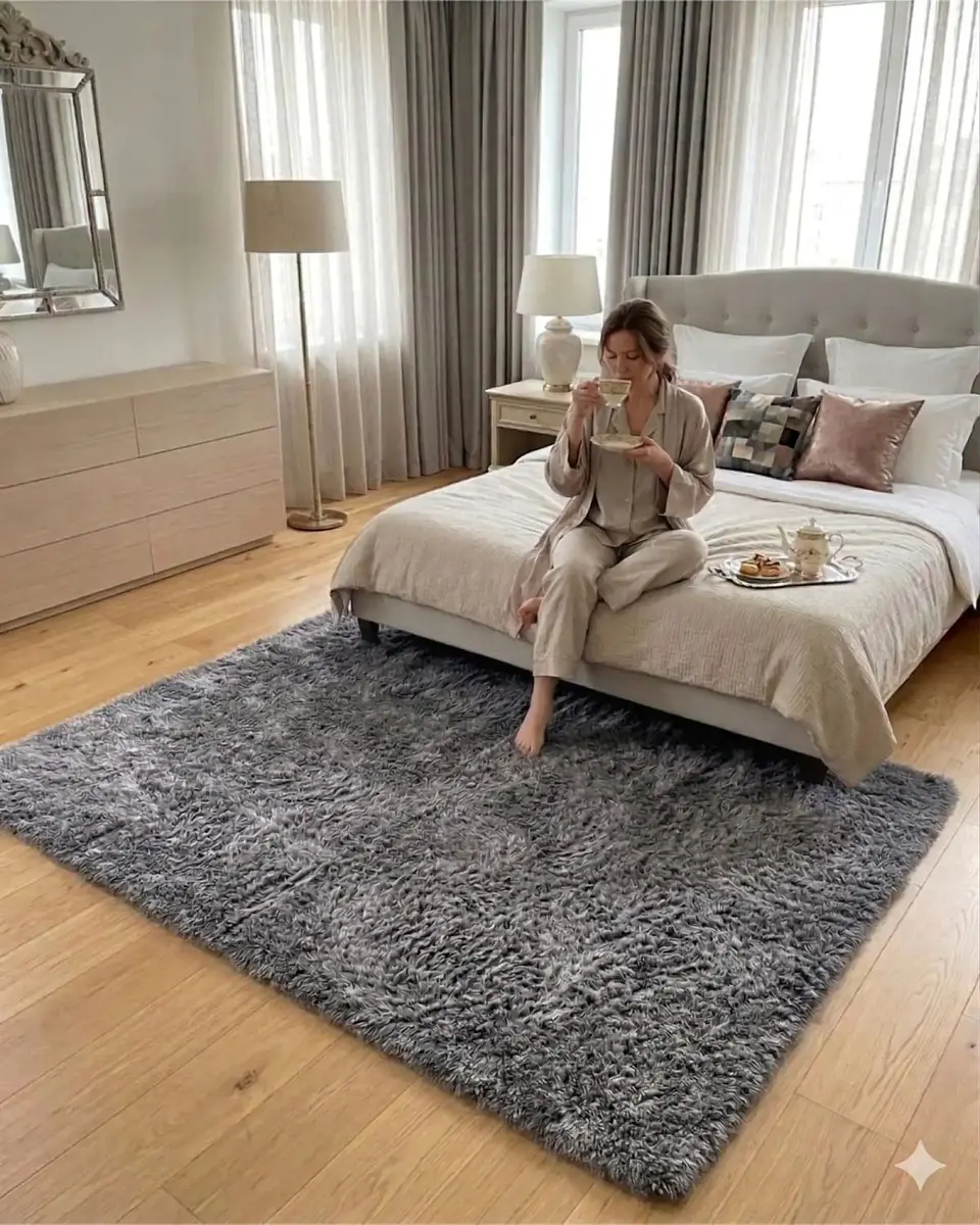 Alfombra Shaggy Peluda Extra Suave VERANO  INVIERNO 180 x 200 cm 3