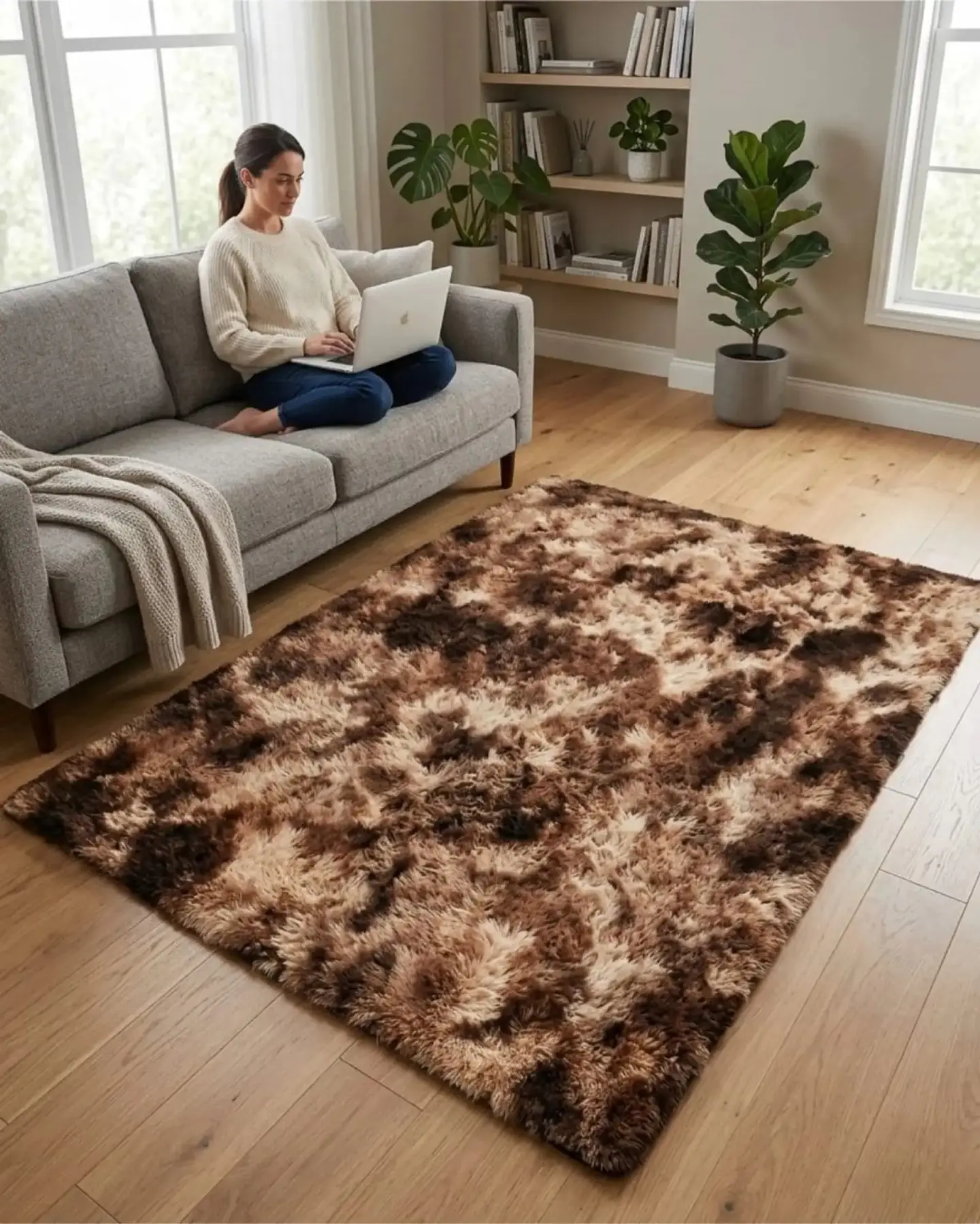 Alfombra Shaggy Peluda Extra Suave VERANO  INVIERNO 240 x 200 cm 4