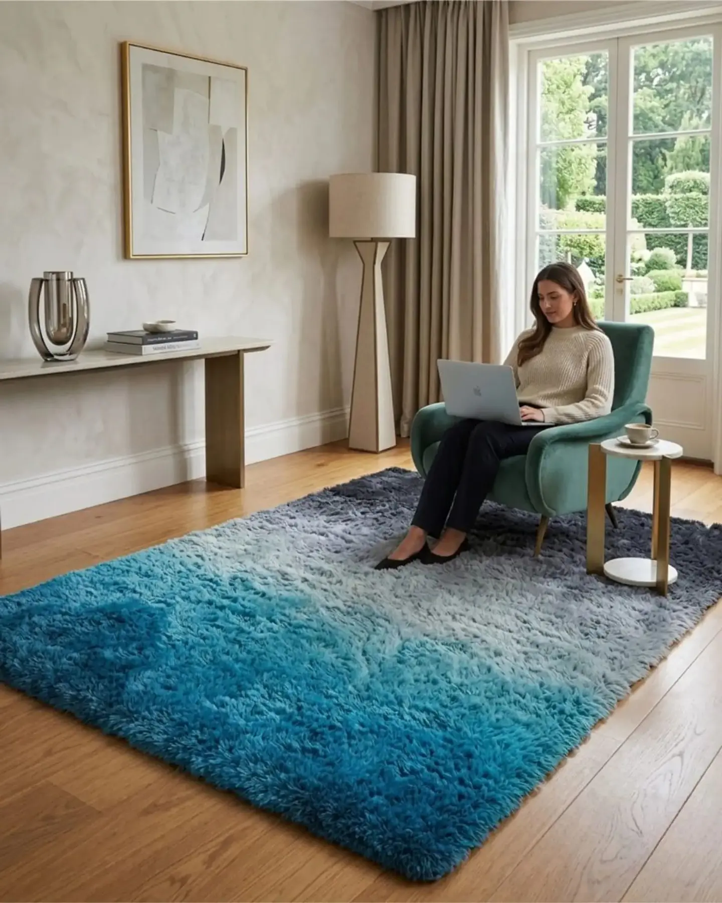 Alfombra Shaggy Peluda Extra Suave VERANO  INVIERNO 240 x 200 cm 4