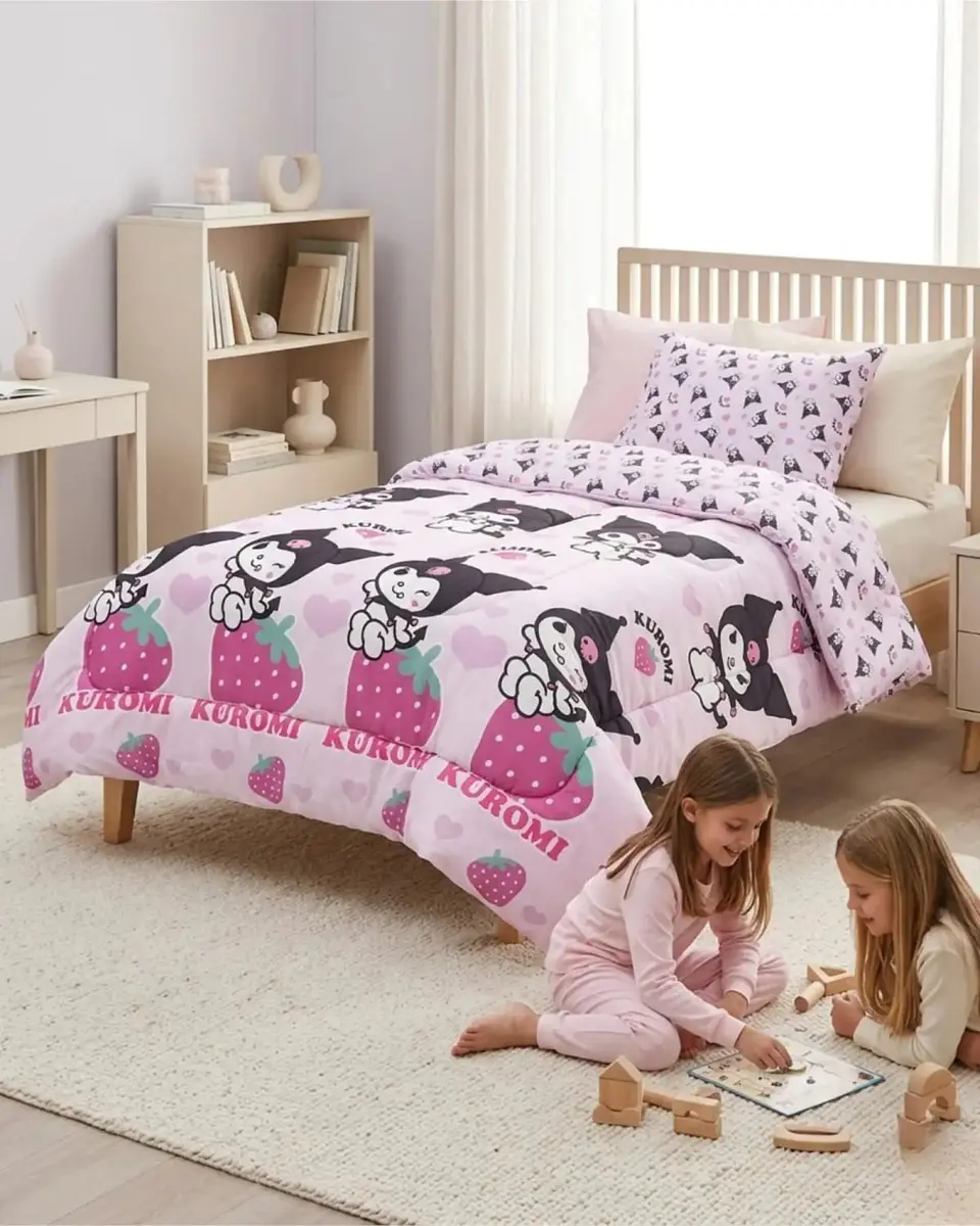 Plumón Oficial Kuromi Strawberry 1.5 Plazas 2