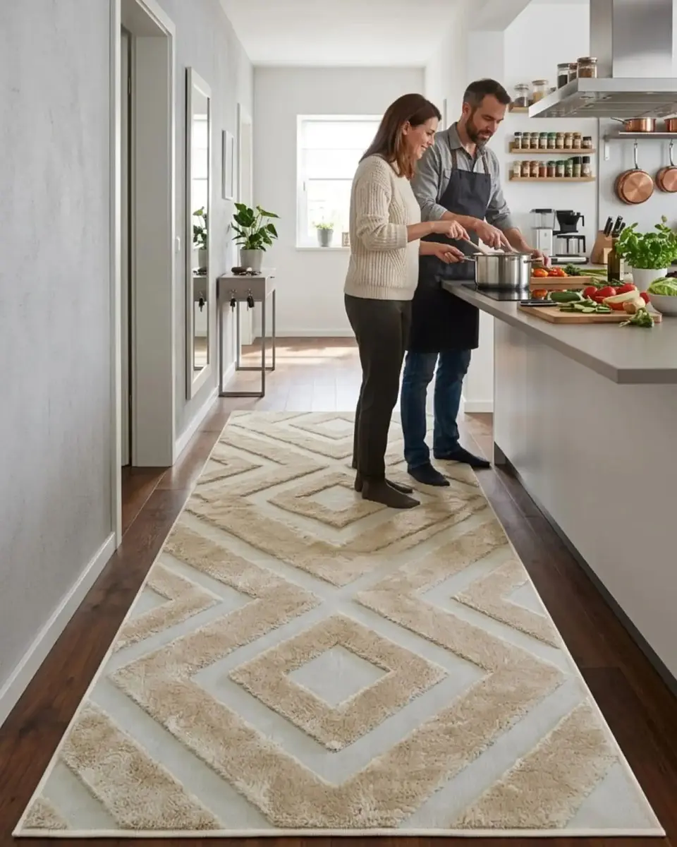 Alfombra Pasillera Moderna Diseño Jacquard 60x160cm 3