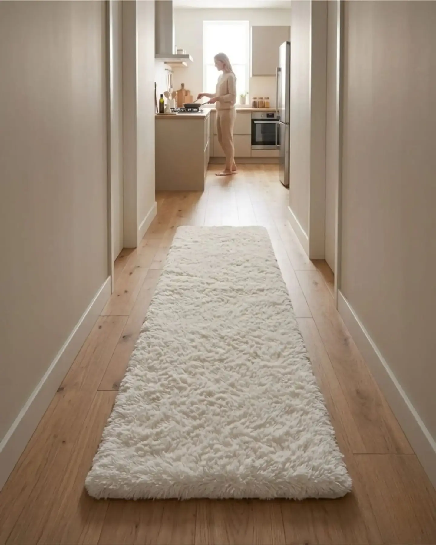 Alfombra Pasillera Shaggy 60x200 cm Pelo Largo Suave 5