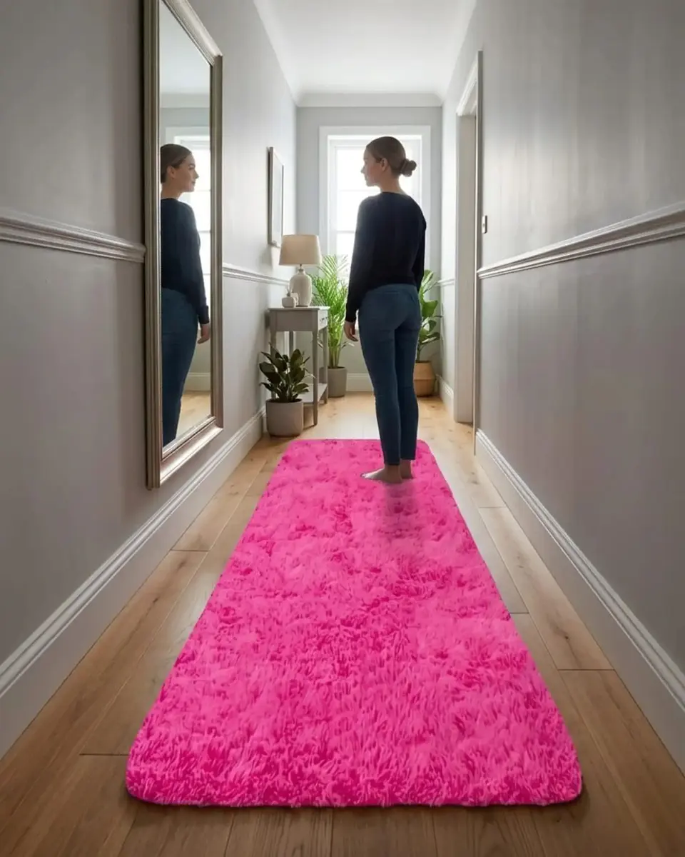 Alfombra Pasillera Shaggy 70x150 cm Pelo Largo 6