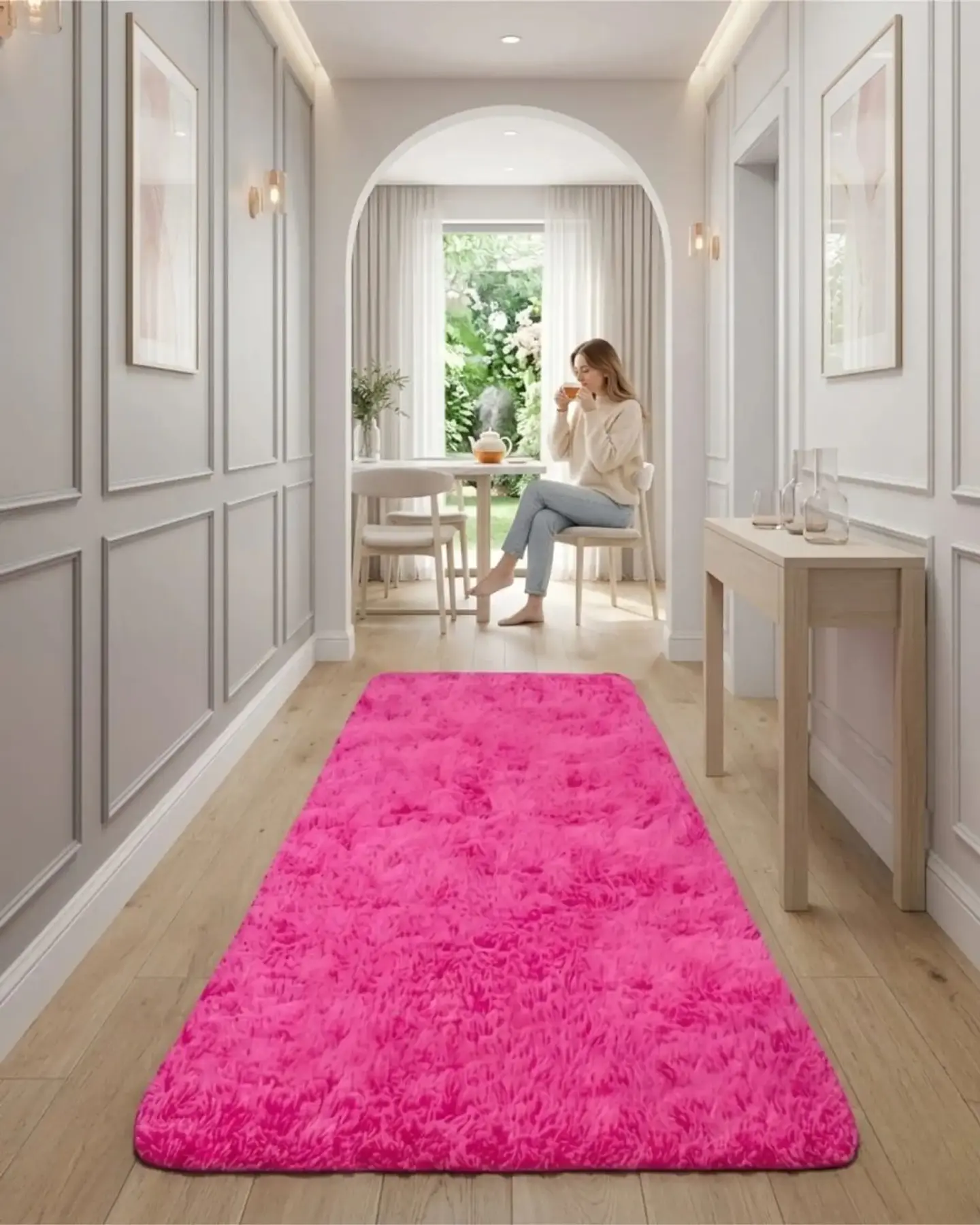 Alfombra Pasillera Shaggy 70x150 cm Pelo Largo 7
