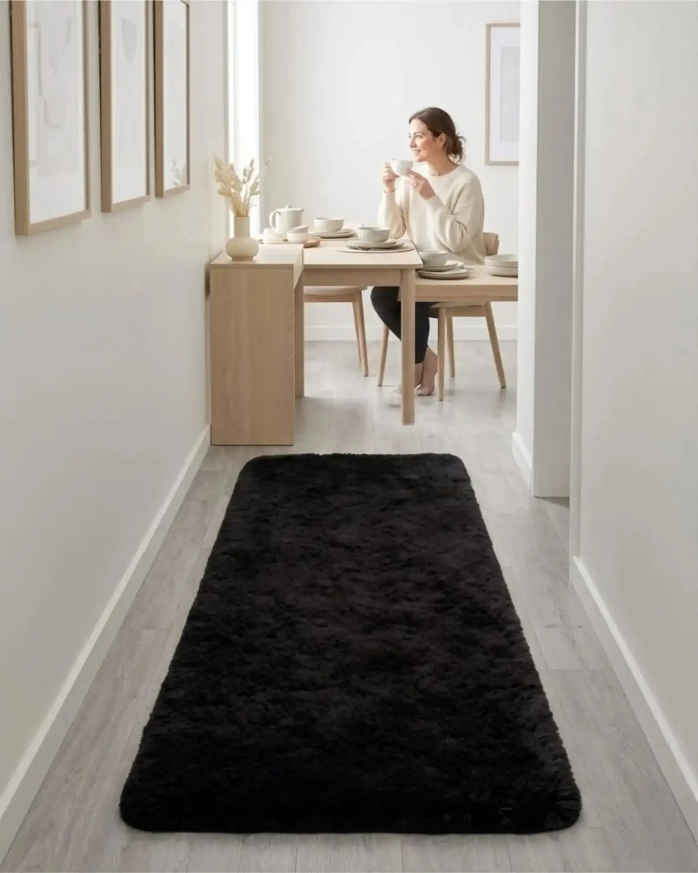 Alfombra Pasillera Shaggy 70x150 cm Pelo Largo 5