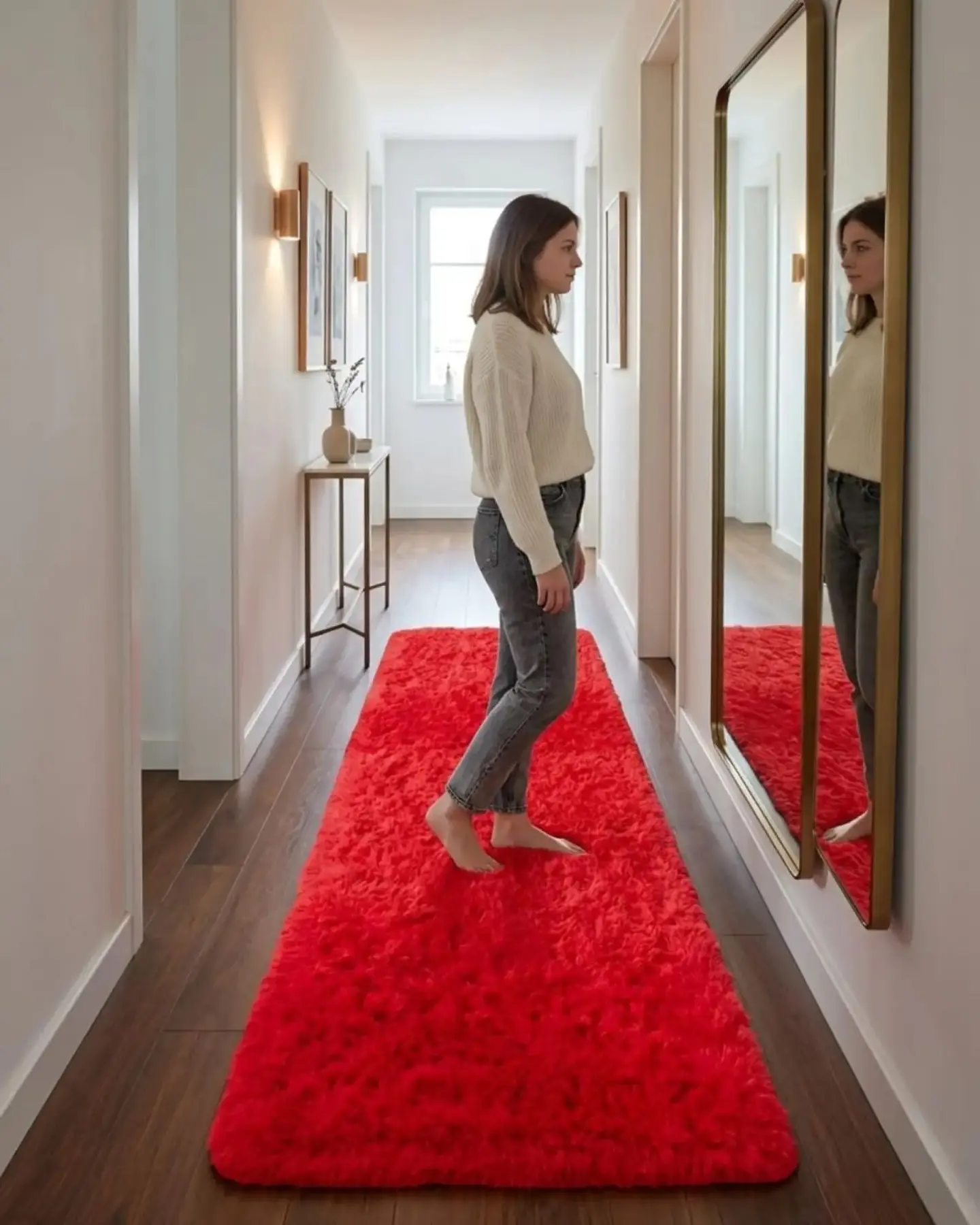 Alfombra Pasillera Shaggy 70x150 cm Pelo Largo 7
