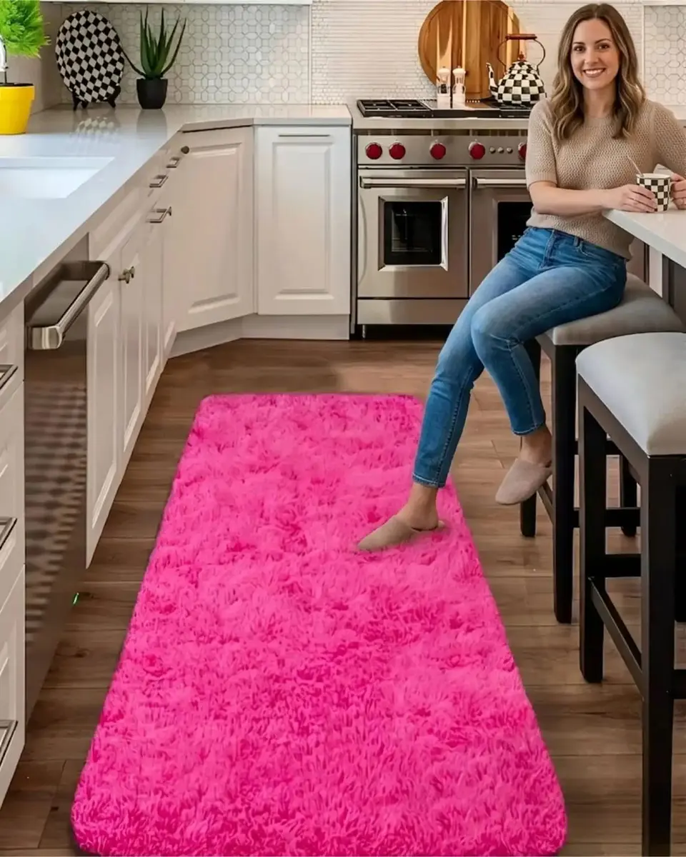 Set de 2 Alfombra Pasillera Shaggy 70x150 cm Pelo Largo 4