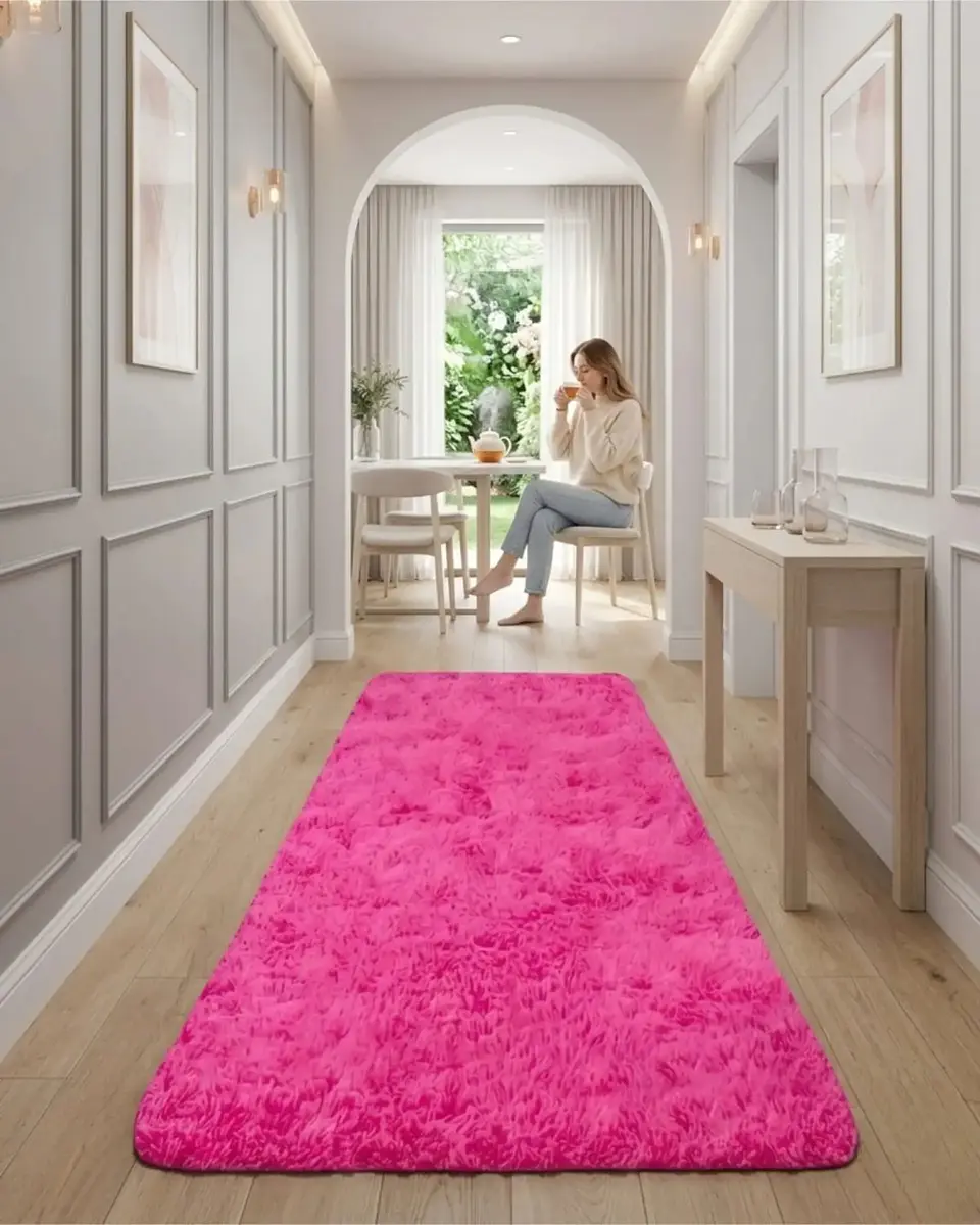 Set de 2 Alfombra Pasillera Shaggy 70x150 cm Pelo Largo 7