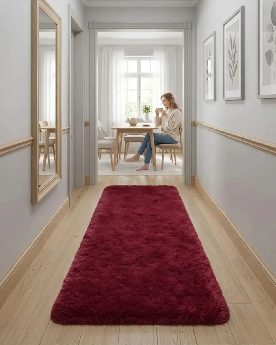 Set de 2 Alfombra Pasillera Shaggy 70x150 cm Pelo Largo 4