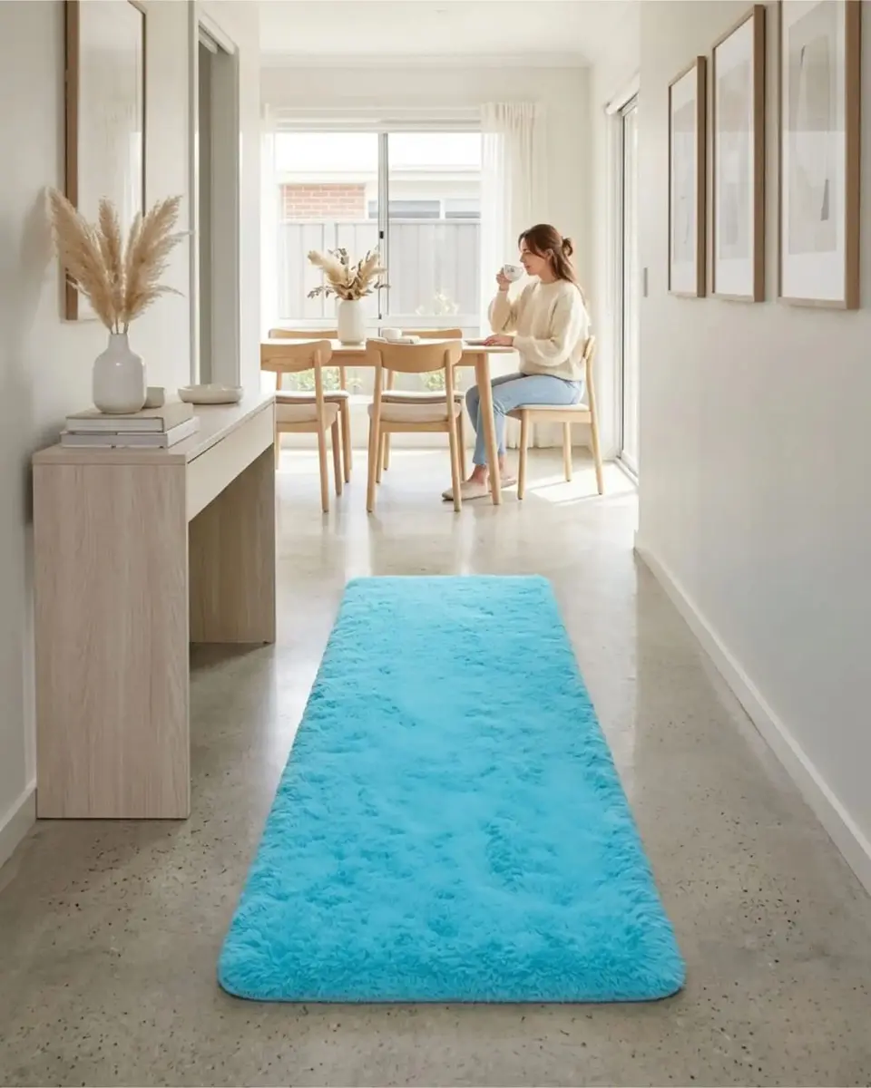Set de 2 Alfombra Pasillera Shaggy 70x150 cm Pelo Largo 5