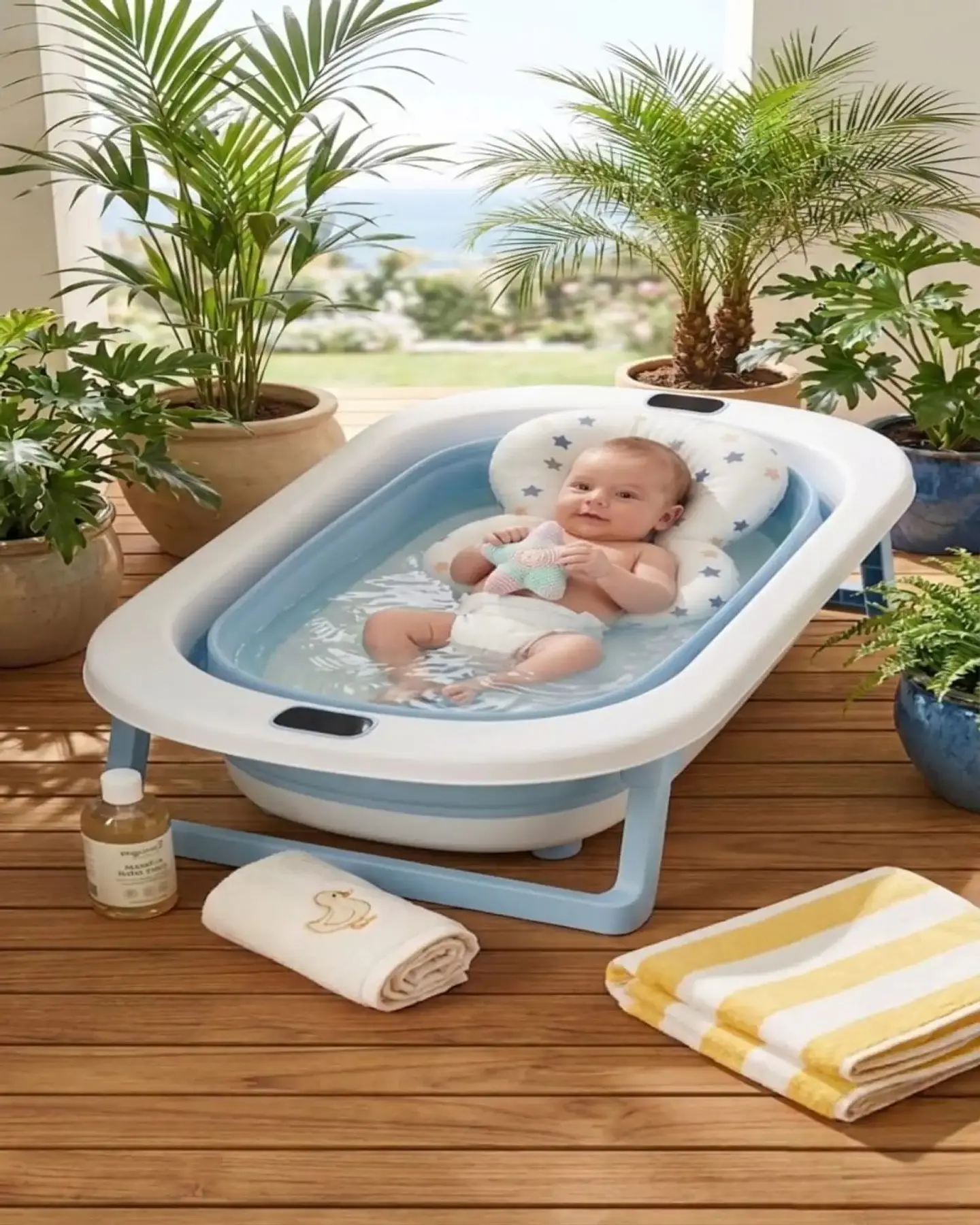 Bañera Plegable Premium Termómetro Digital + Cojín Ergonómico Antideslizante 6