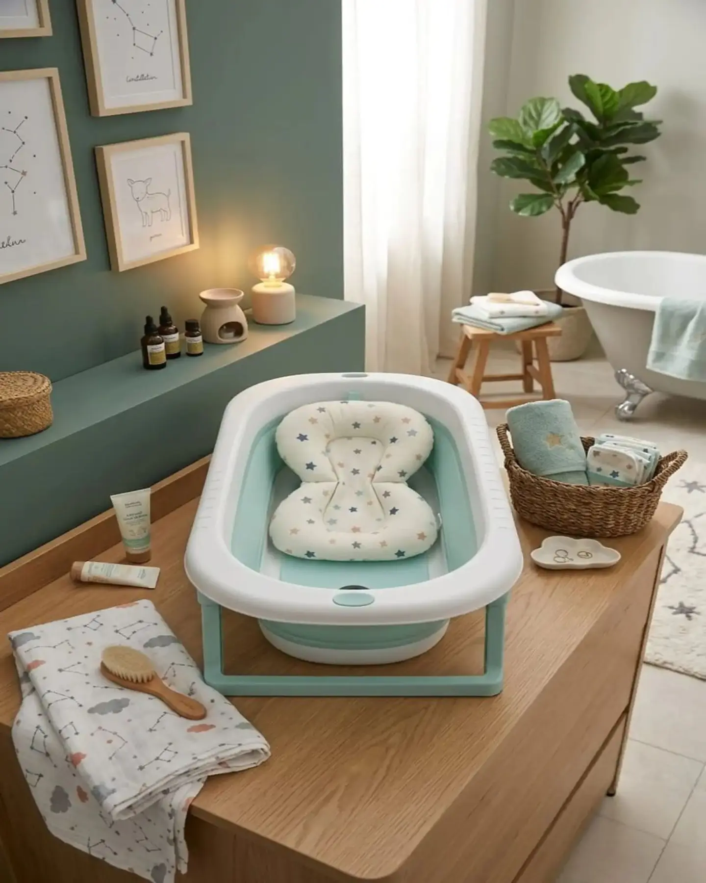 Bañera Plegable Premium Termómetro Digital + Cojín Ergonómico Antideslizante 1