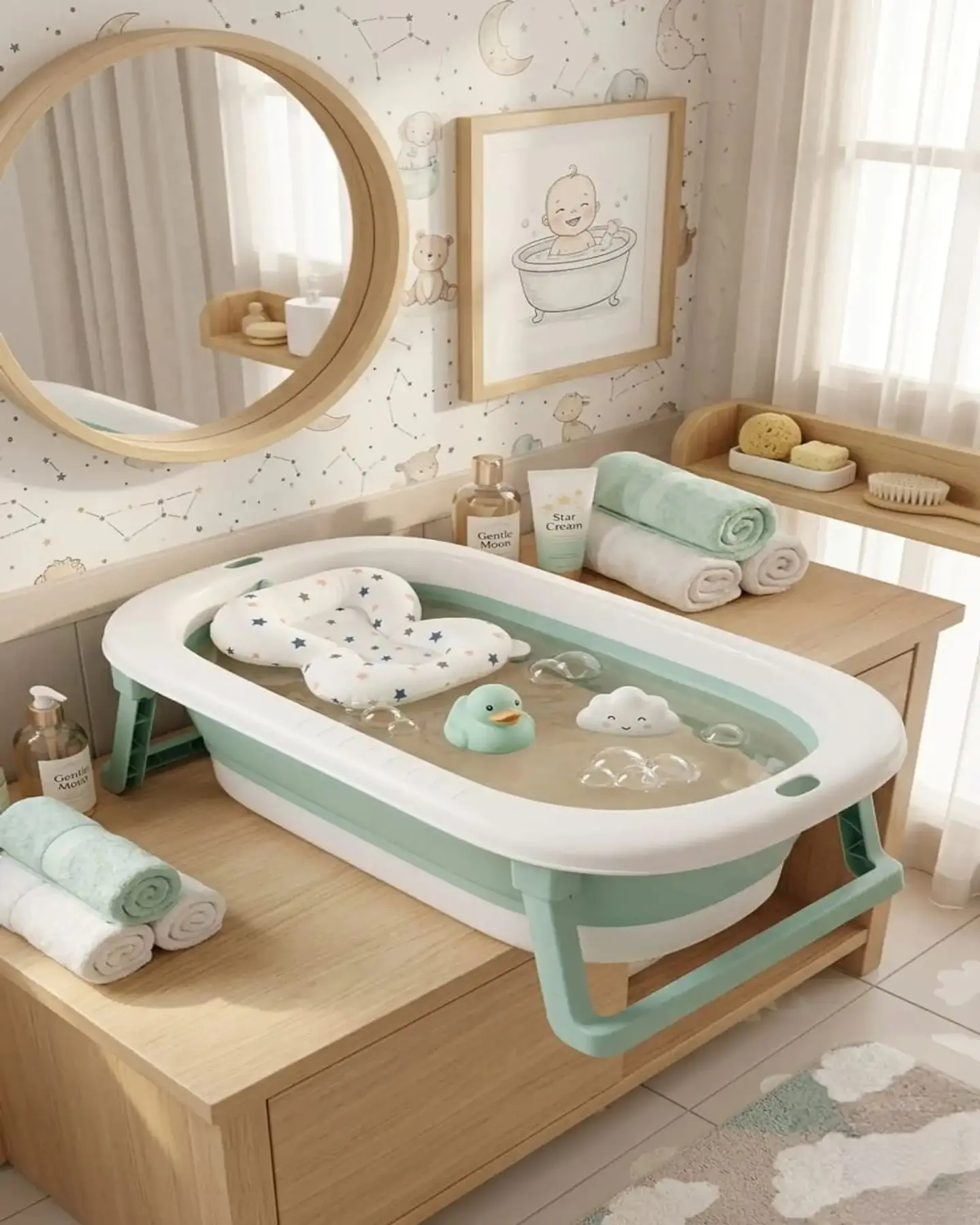Bañera Plegable Premium Termómetro Digital + Cojín Ergonómico Antideslizante 4
