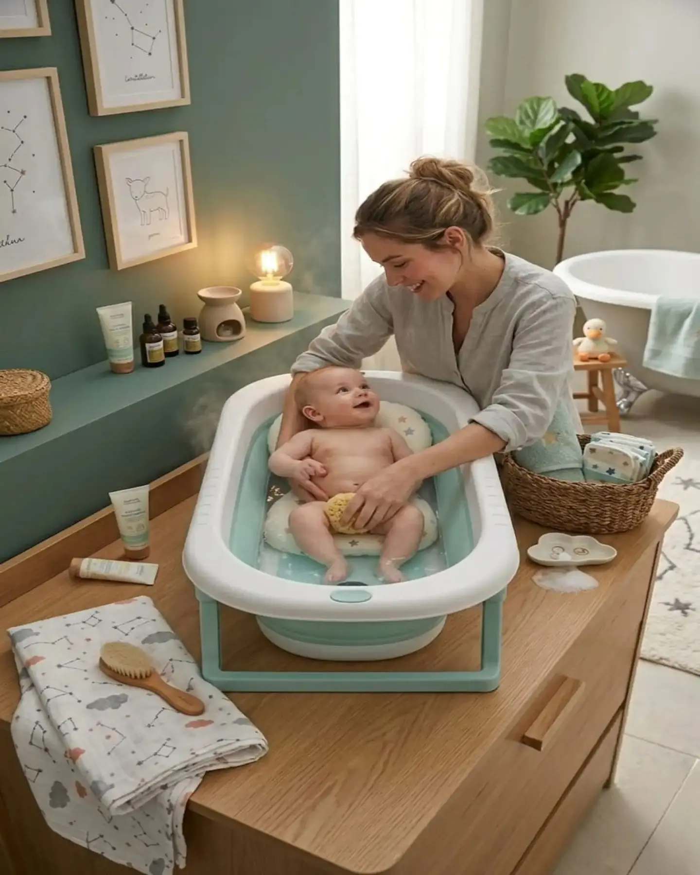 Bañera Plegable Premium Termómetro Digital + Cojín Ergonómico Antideslizante 5