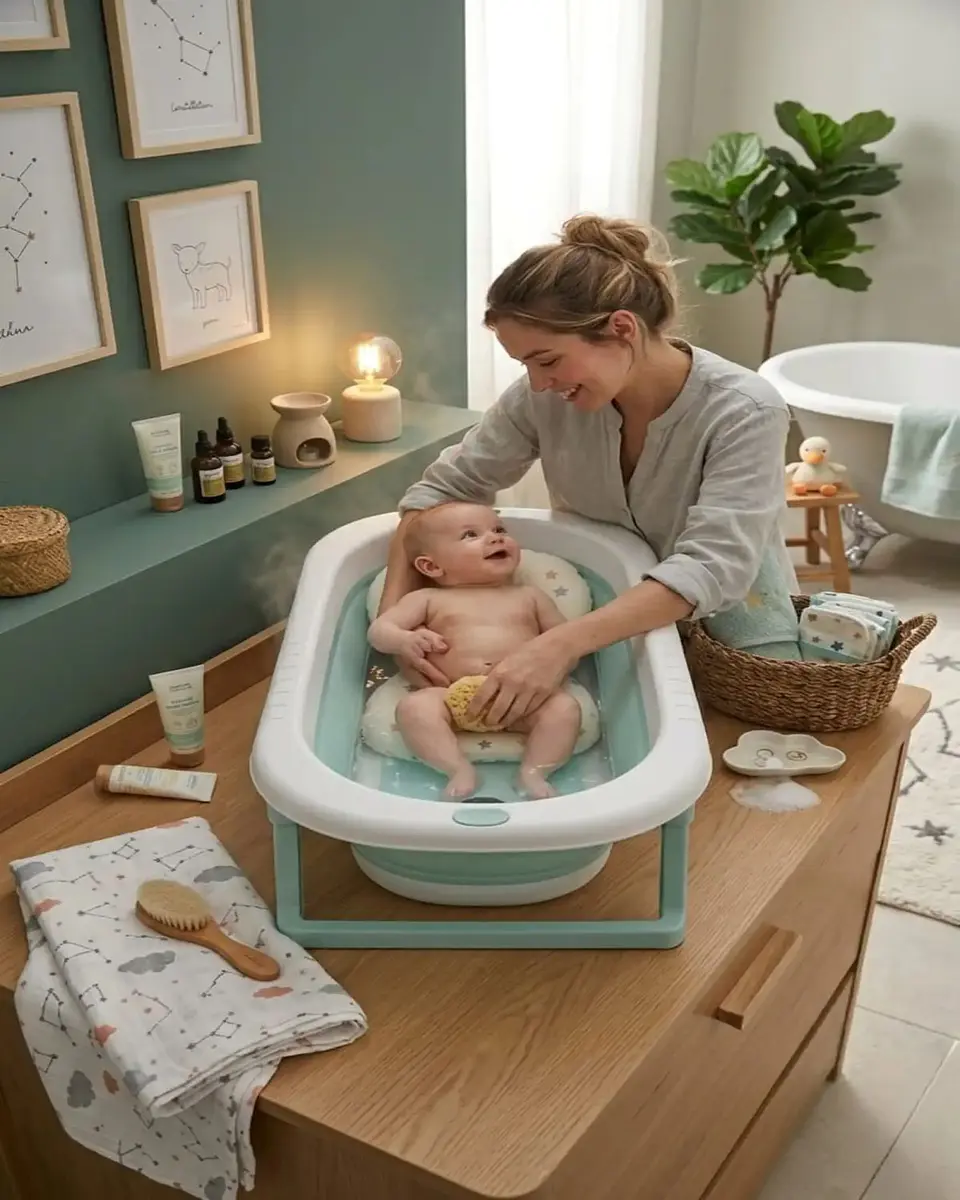 Bañera Plegable Premium Termómetro Digital + Cojín Ergonómico Antideslizante 5