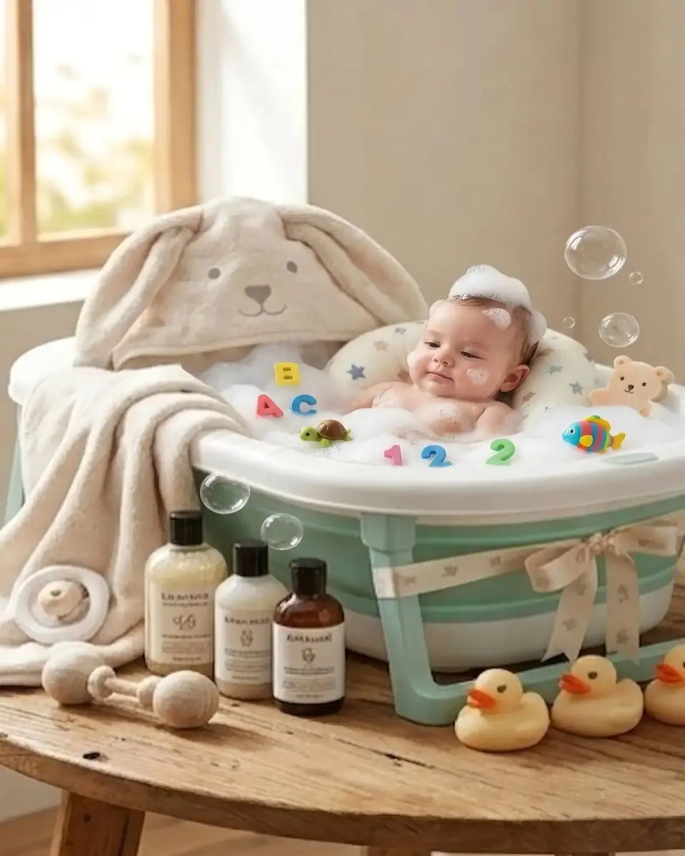 Bañera Plegable Premium Termómetro Digital + Cojín Ergonómico Antideslizante 6