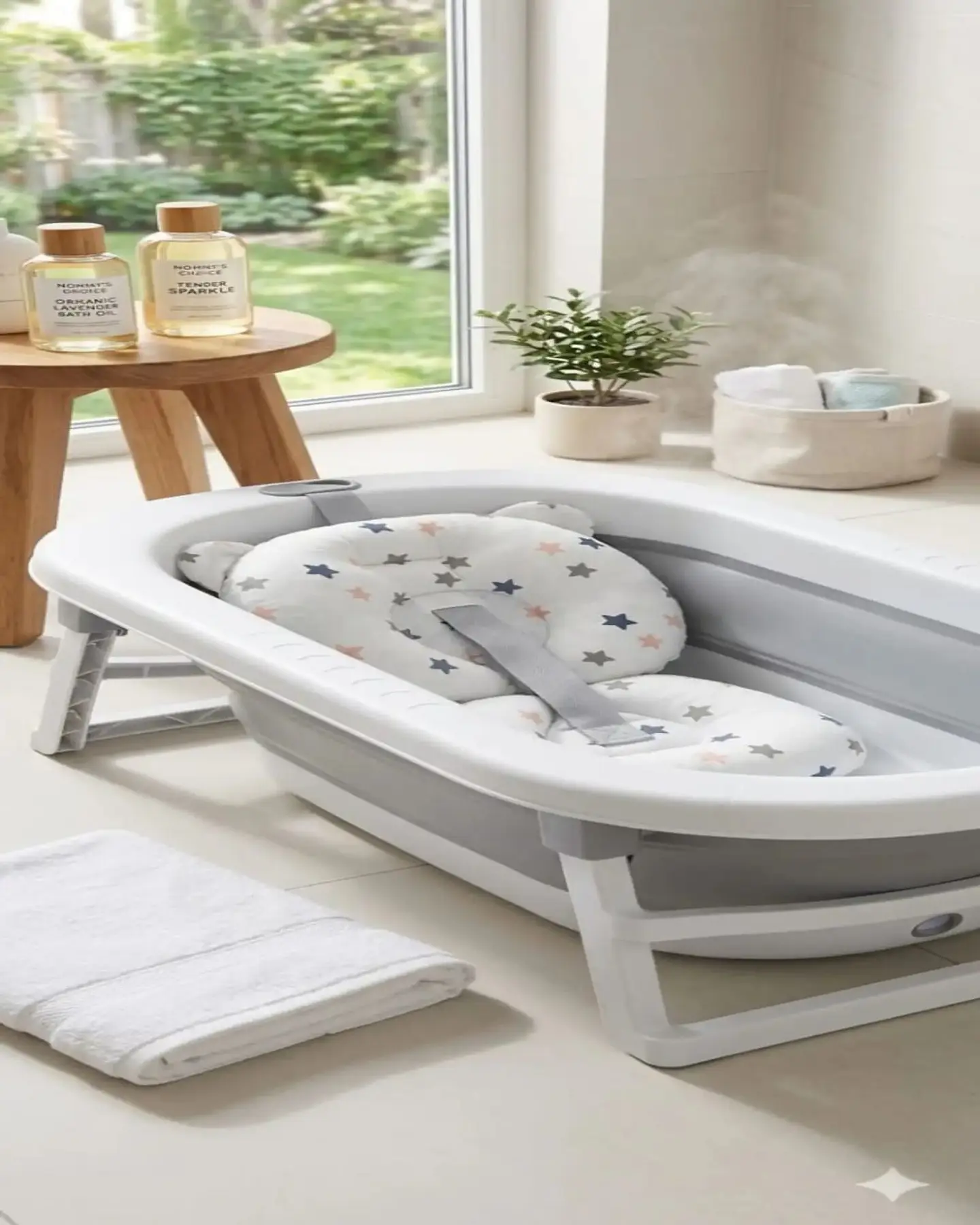 Bañera Plegable Premium Termómetro Digital + Cojín Ergonómico Antideslizante 2